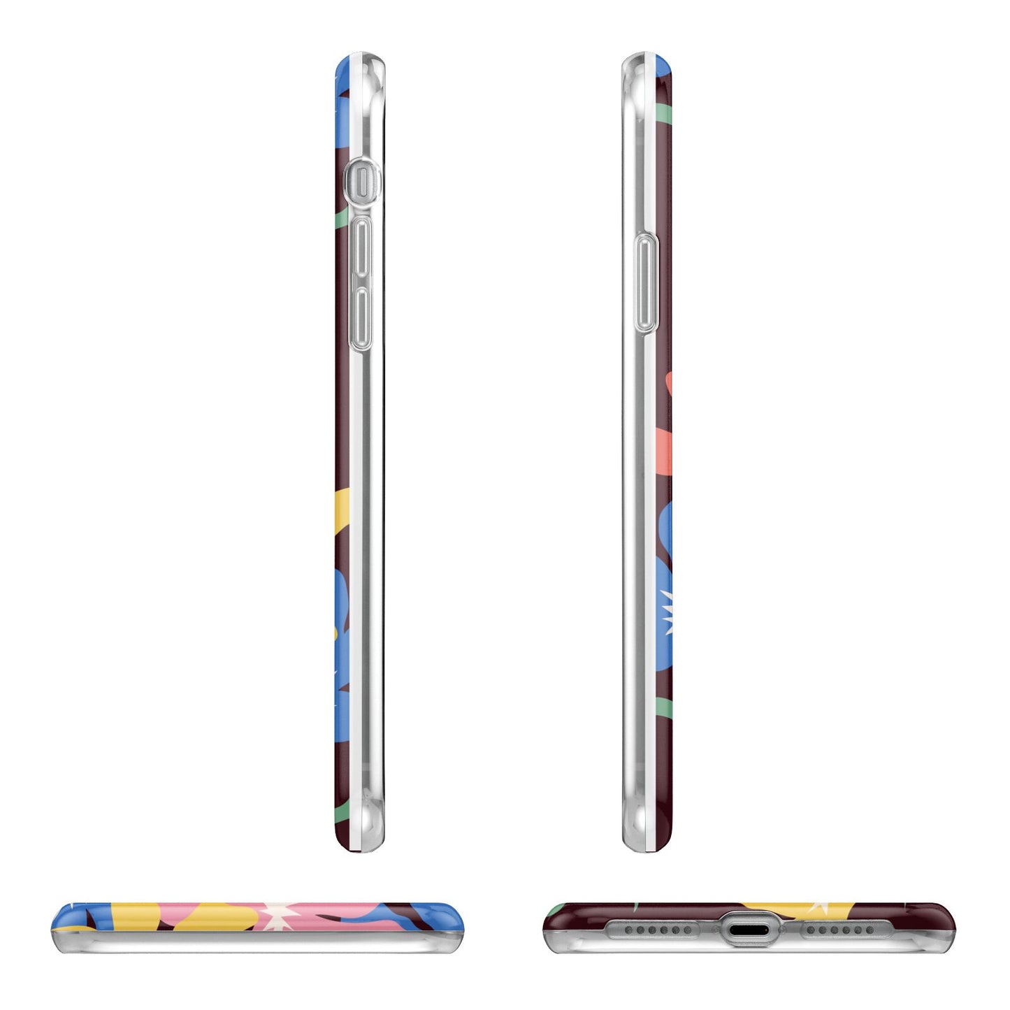 Abstract Flowers Apple iPhone XR in White with 3D Wrap Tough Case Alternative Image Angles