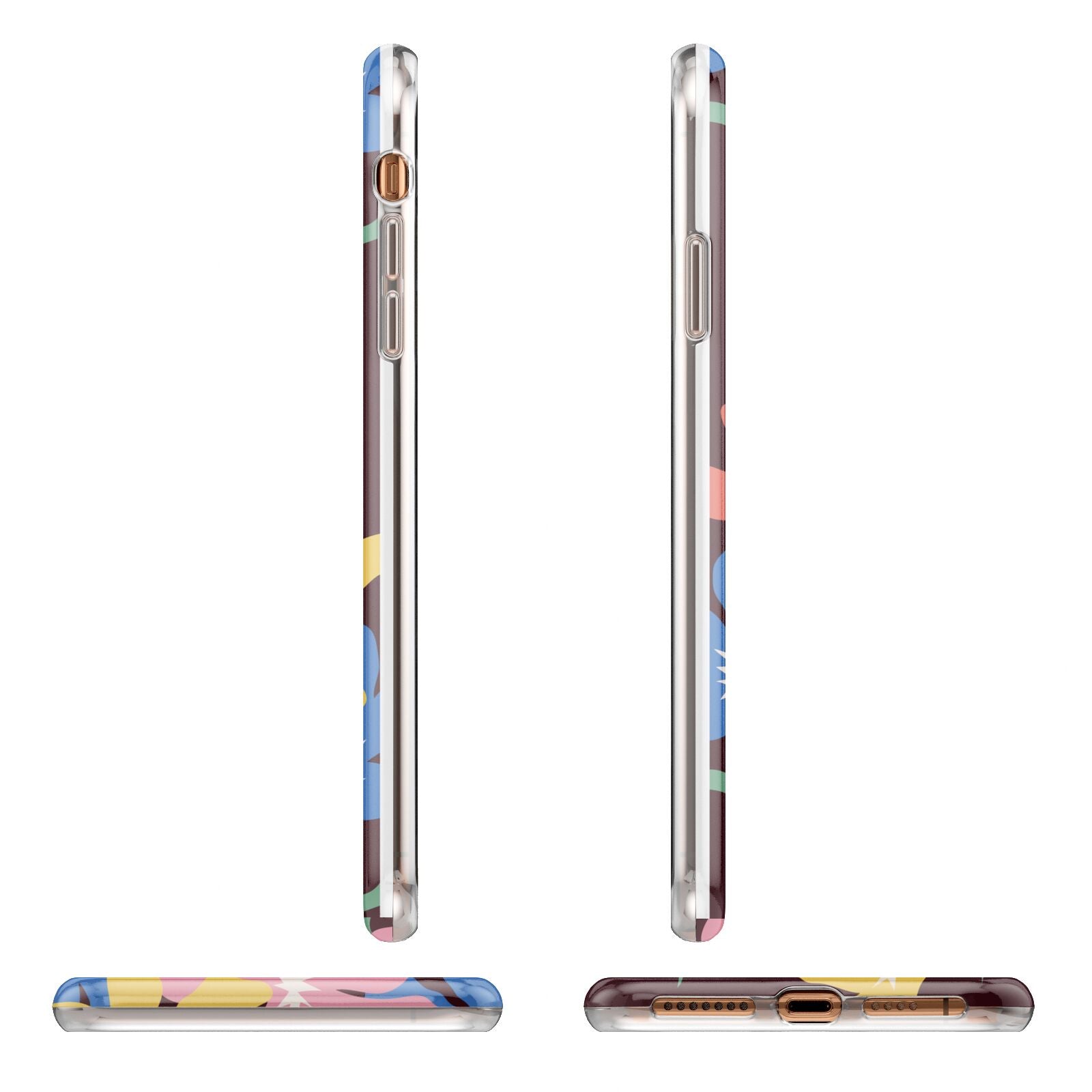 Abstract Flowers Apple iPhone XS Max 3D Wrap Tough Case Alternative Image Angles