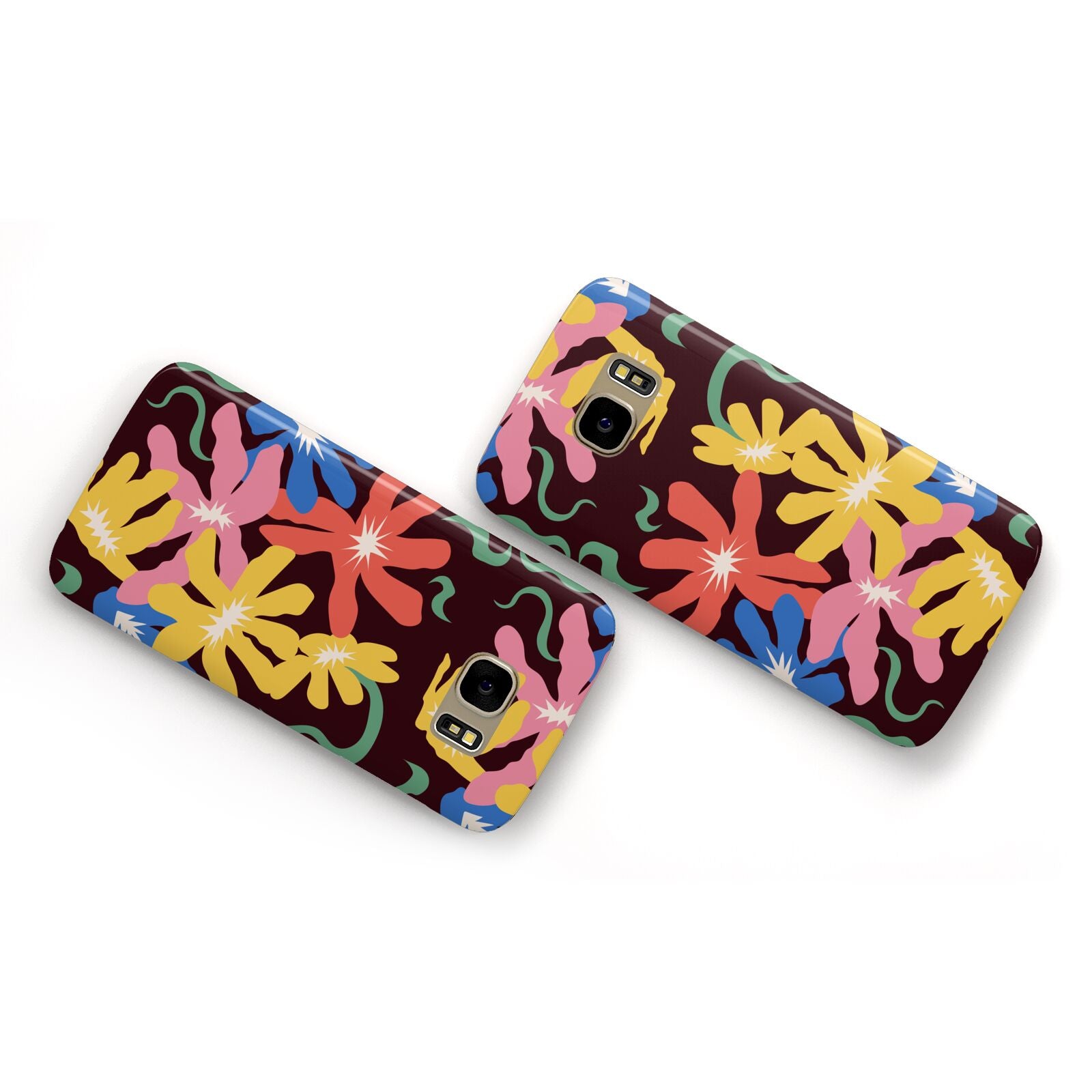 Abstract Flowers Samsung Galaxy Case Flat Overview
