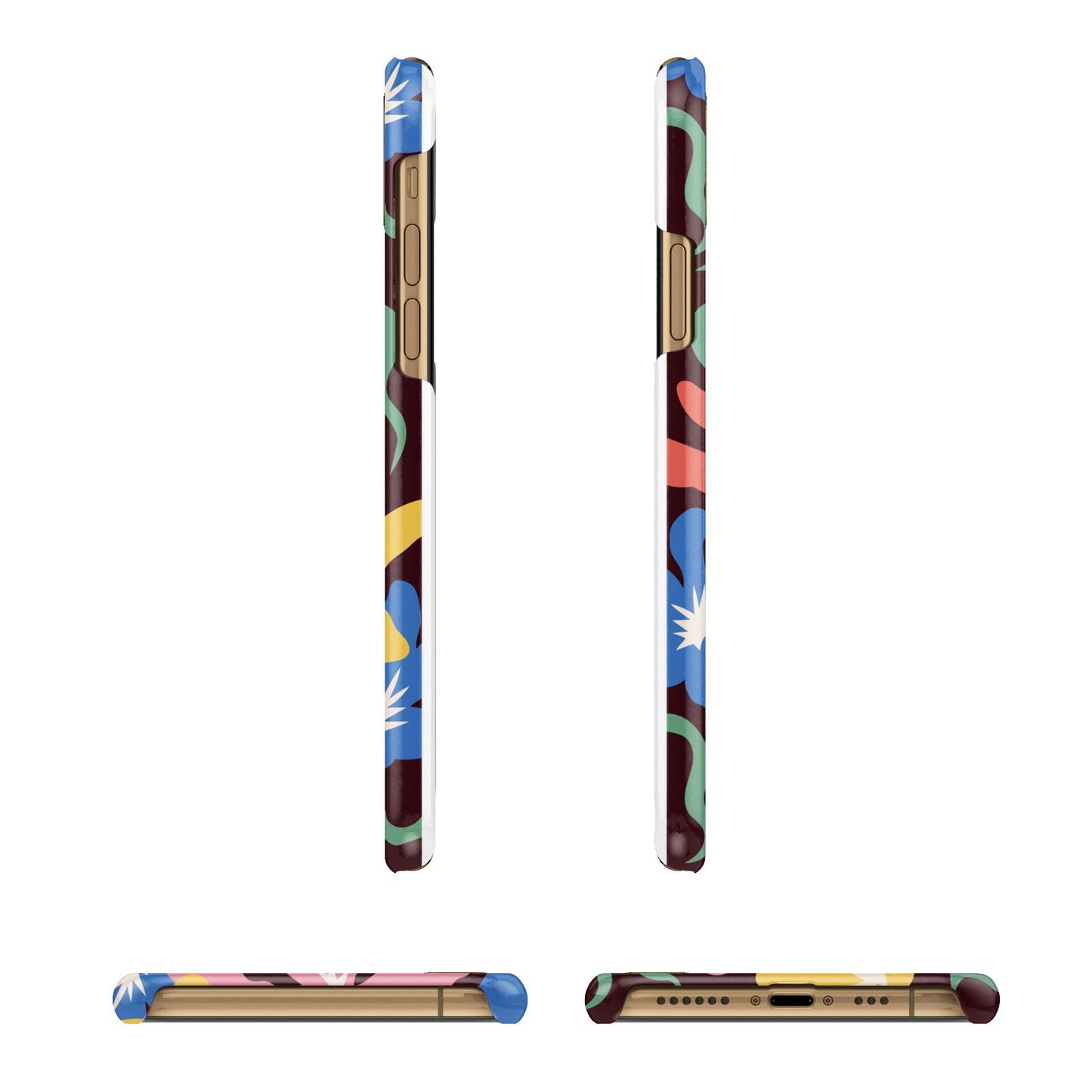 Abstract Flowers iPhone 11 3D Snap Case Angle Images