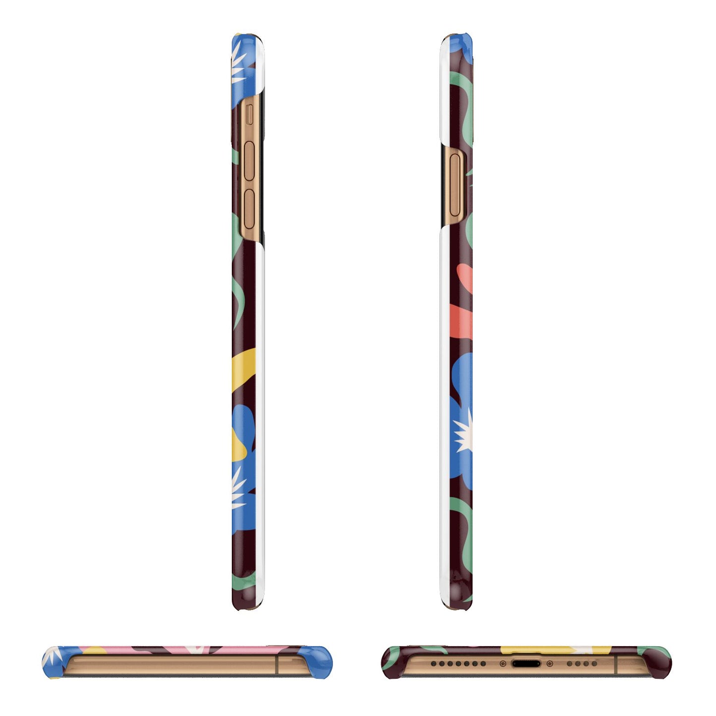 Abstract Flowers iPhone 11 Pro Max 3D Snap Case Angle Images