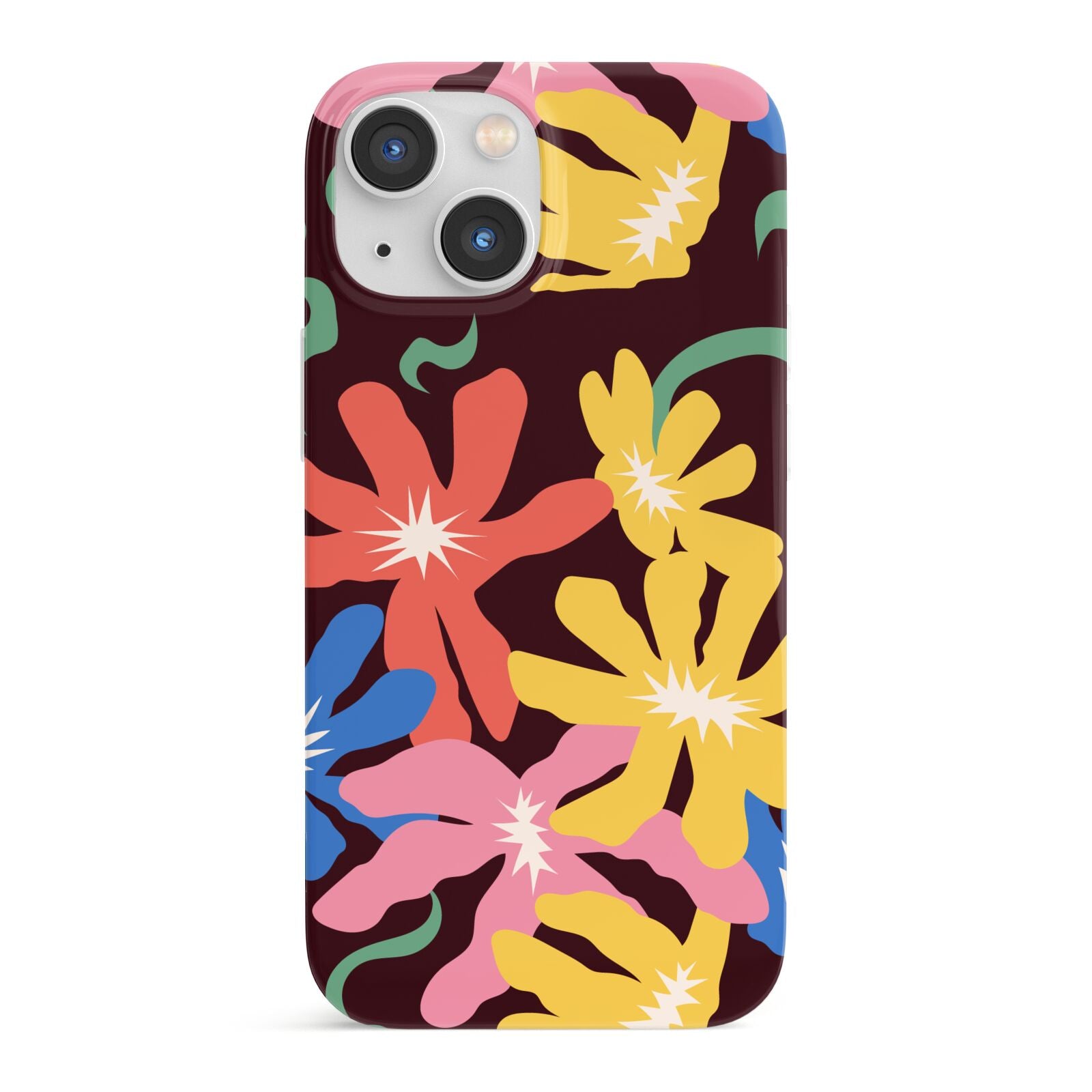 Abstract Flowers iPhone 13 Mini Full Wrap 3D Snap Case