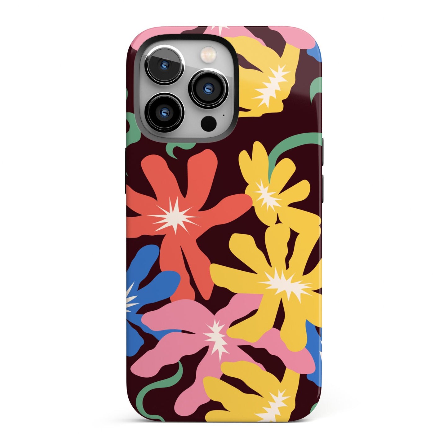 Abstract Flowers iPhone 13 Pro Full Wrap 3D Tough Case