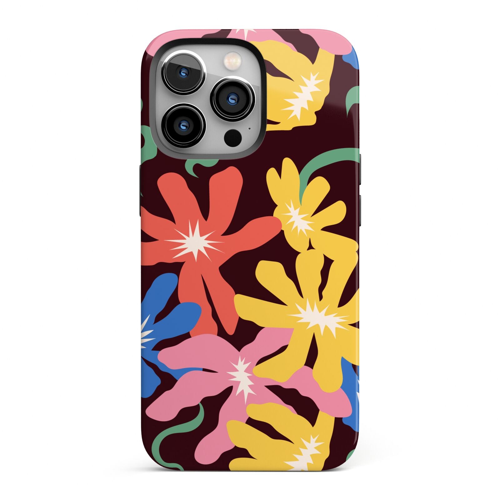 Abstract Flowers iPhone 13 Pro Full Wrap 3D Tough Case
