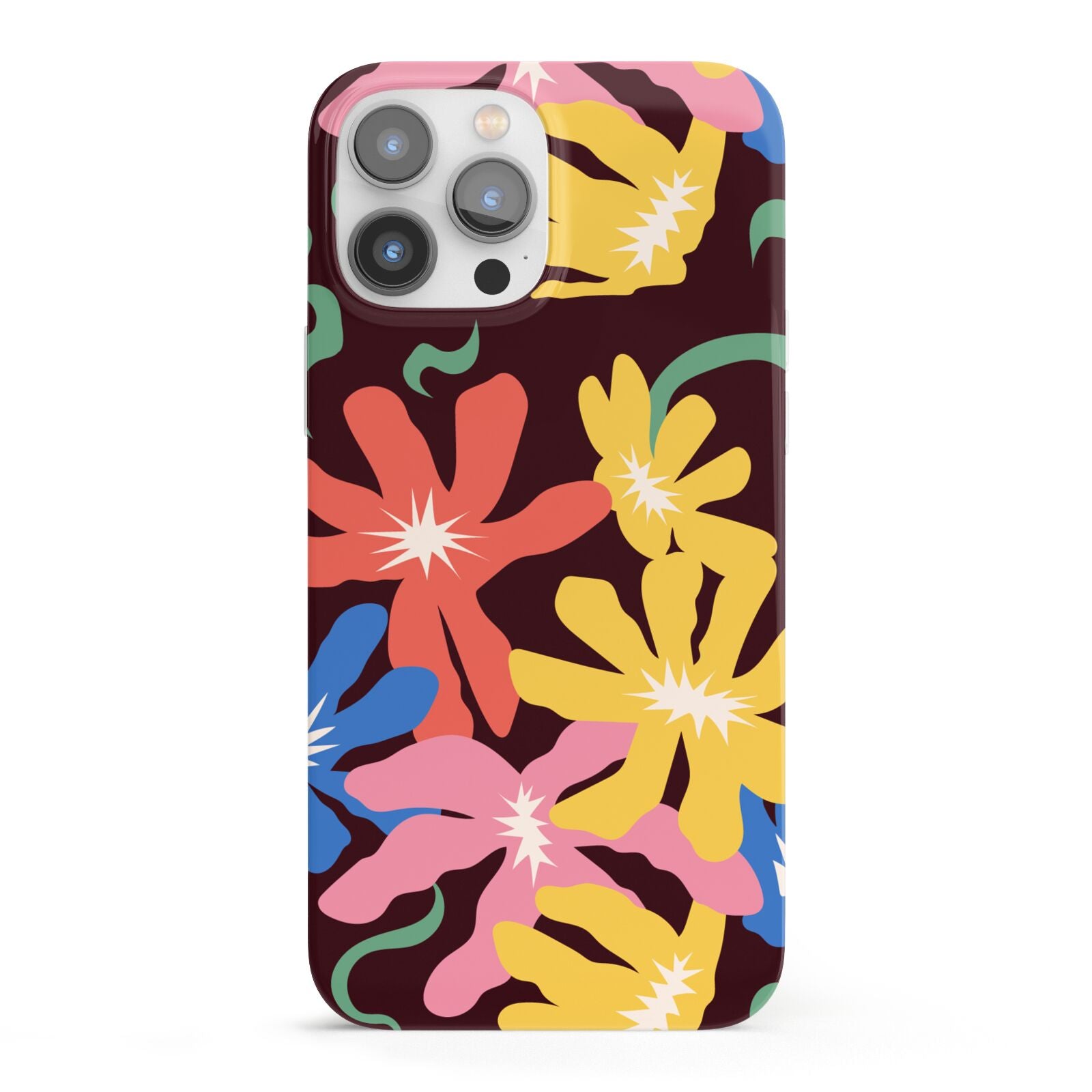 Abstract Flowers iPhone 13 Pro Max Full Wrap 3D Snap Case