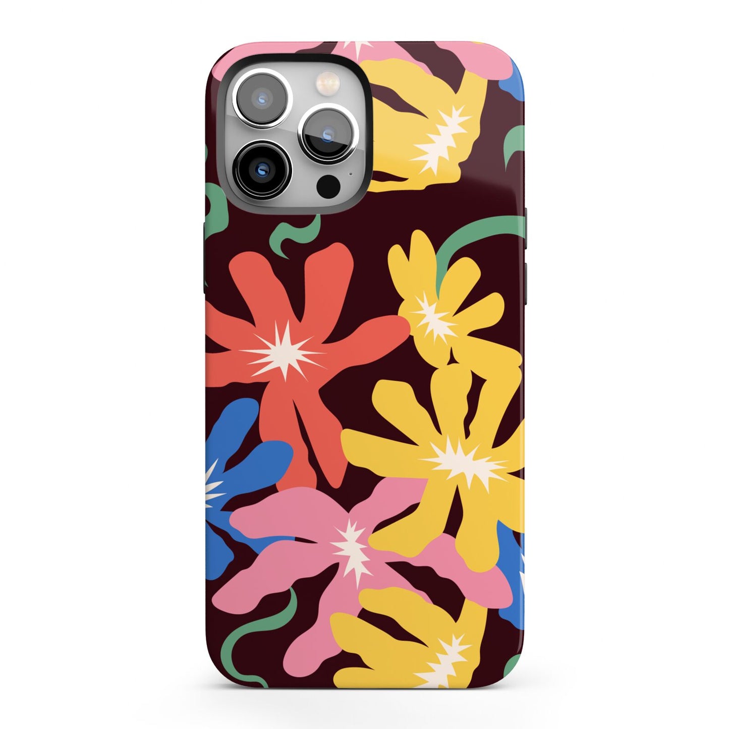 Abstract Flowers iPhone 13 Pro Max Full Wrap 3D Tough Case