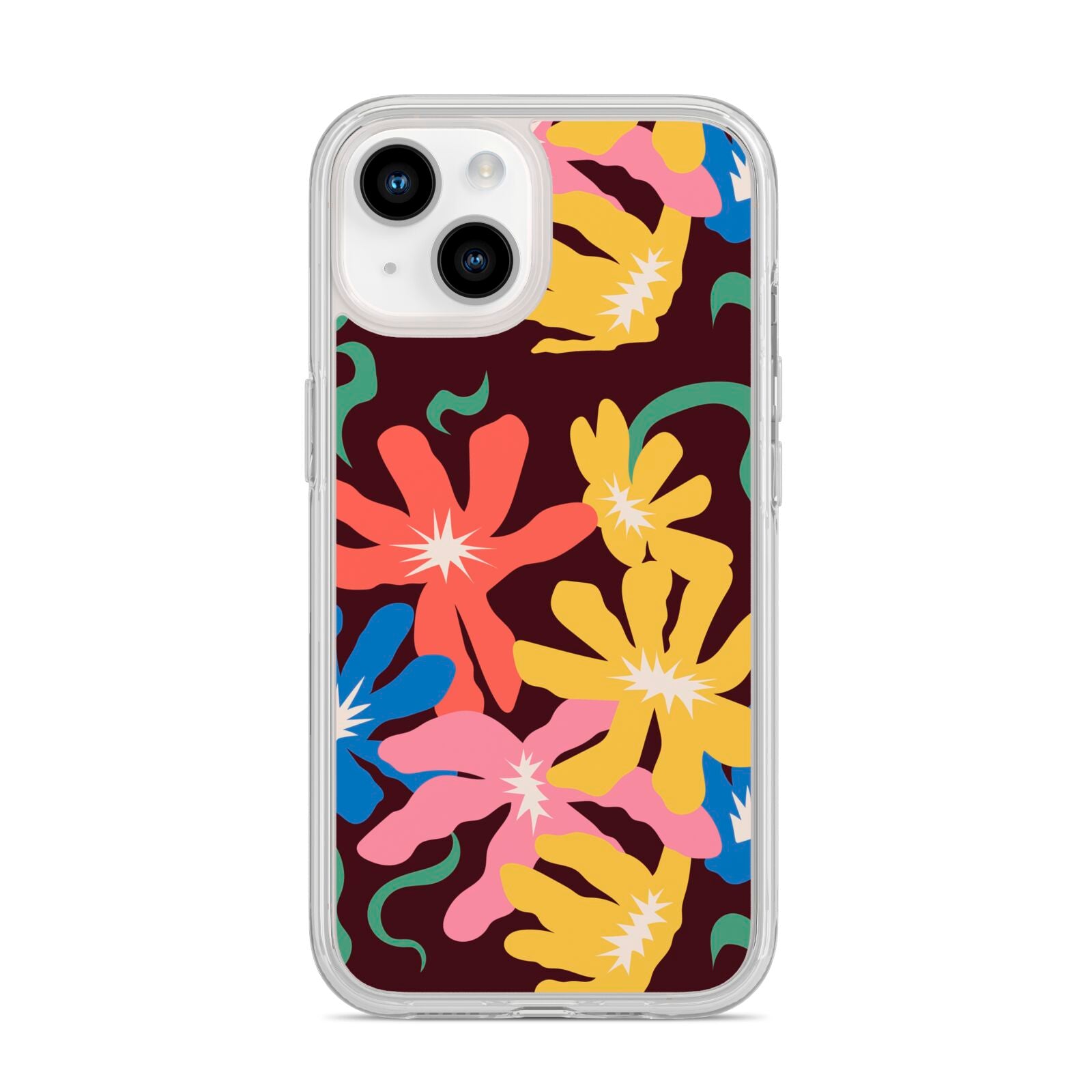 Abstract Flowers iPhone 14 Clear Tough Case Starlight