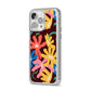 Abstract Flowers iPhone 14 Pro Max Clear Tough Case Silver Angled Image