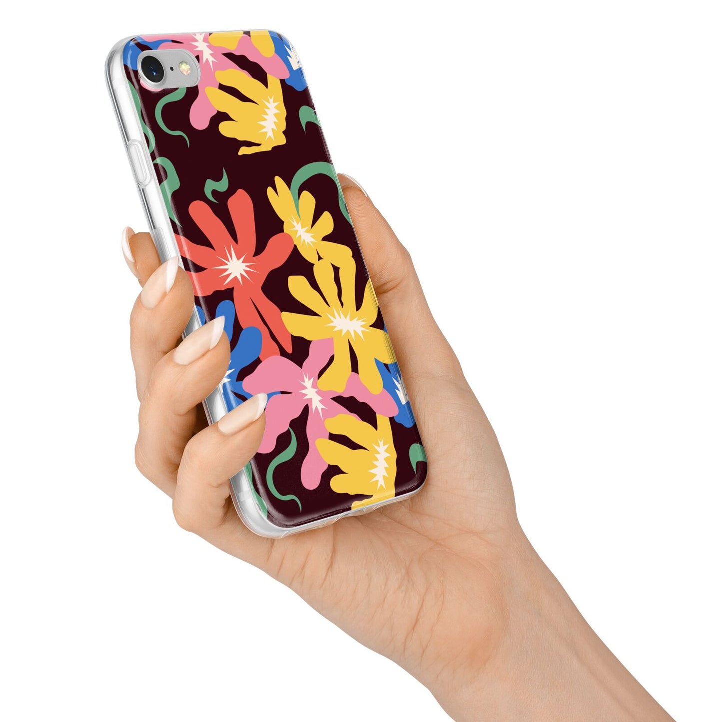 Abstract Flowers iPhone 7 Bumper Case on Silver iPhone Alternative Image