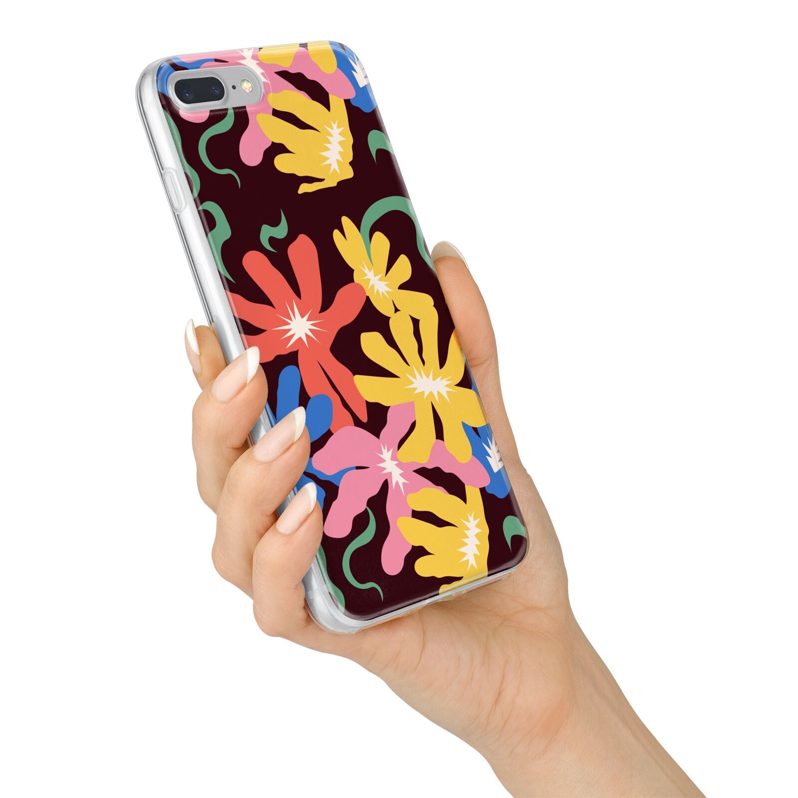 Abstract Flowers iPhone 7 Plus Bumper Case on Silver iPhone Alternative Image