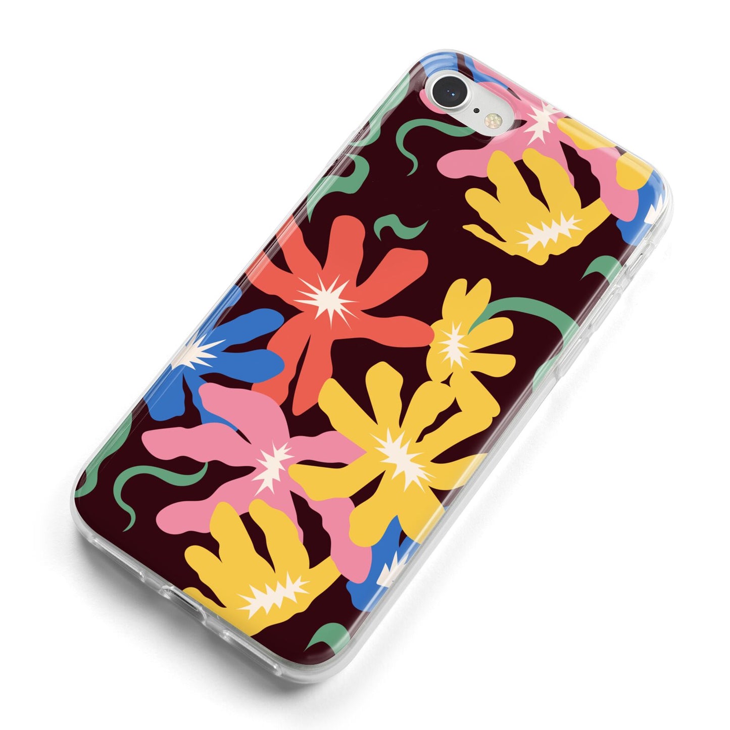Abstract Flowers iPhone 8 Bumper Case on Silver iPhone Alternative Image