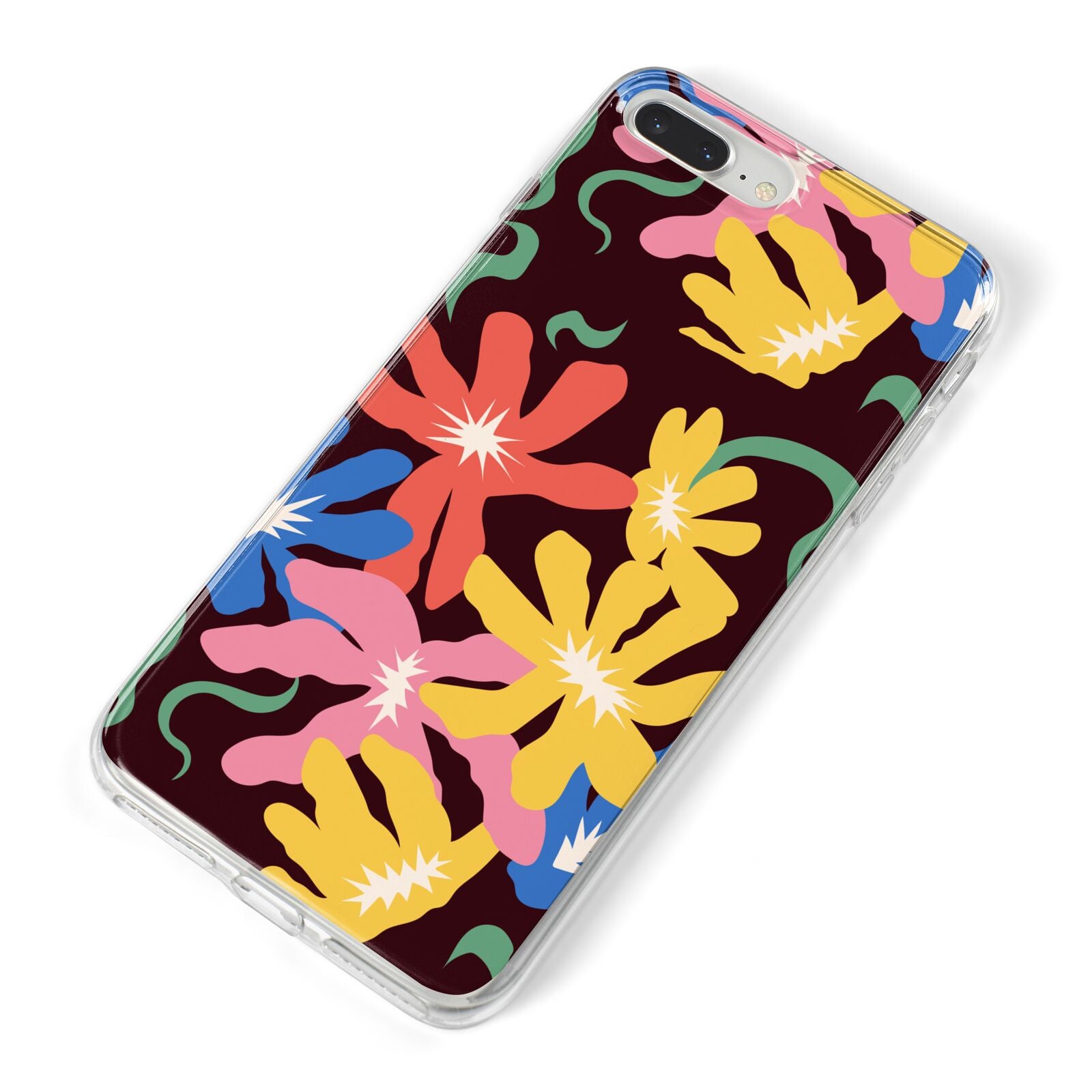 Abstract Flowers iPhone 8 Plus Bumper Case on Silver iPhone Alternative Image
