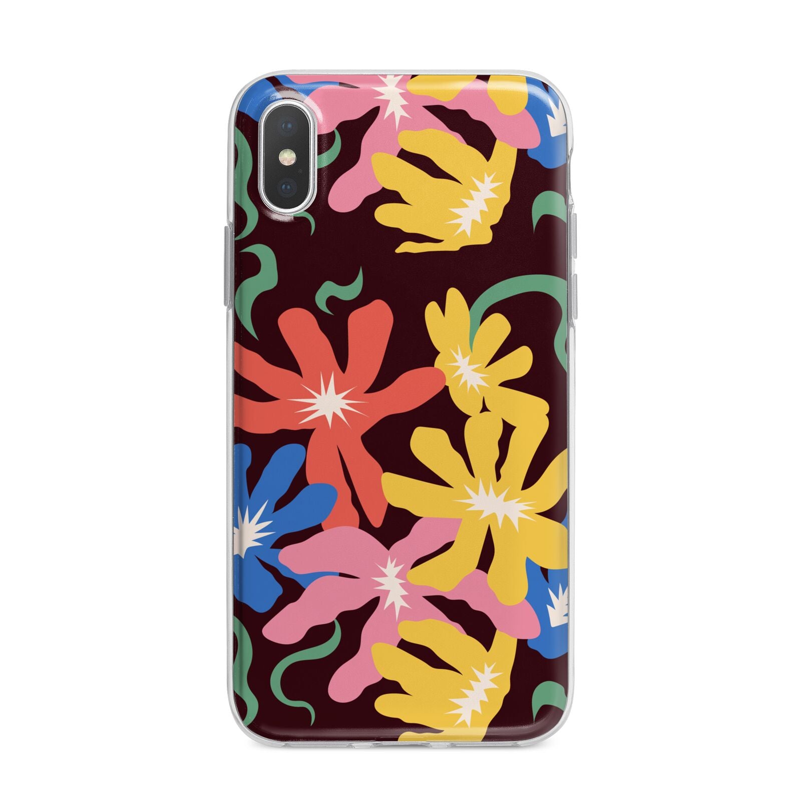 Abstract Flowers iPhone X Bumper Case on Silver iPhone Alternative Image 1