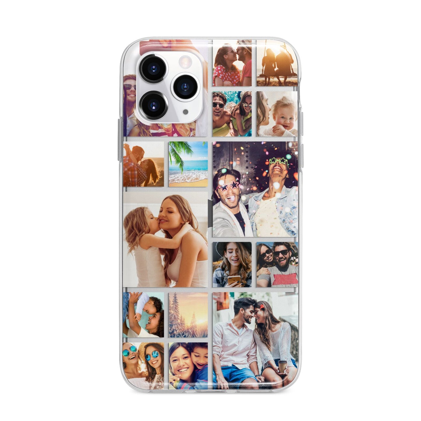 Abstract Multi Tile Photo Montage Upload Apple iPhone 11 Pro Max in Silver with Bumper Case