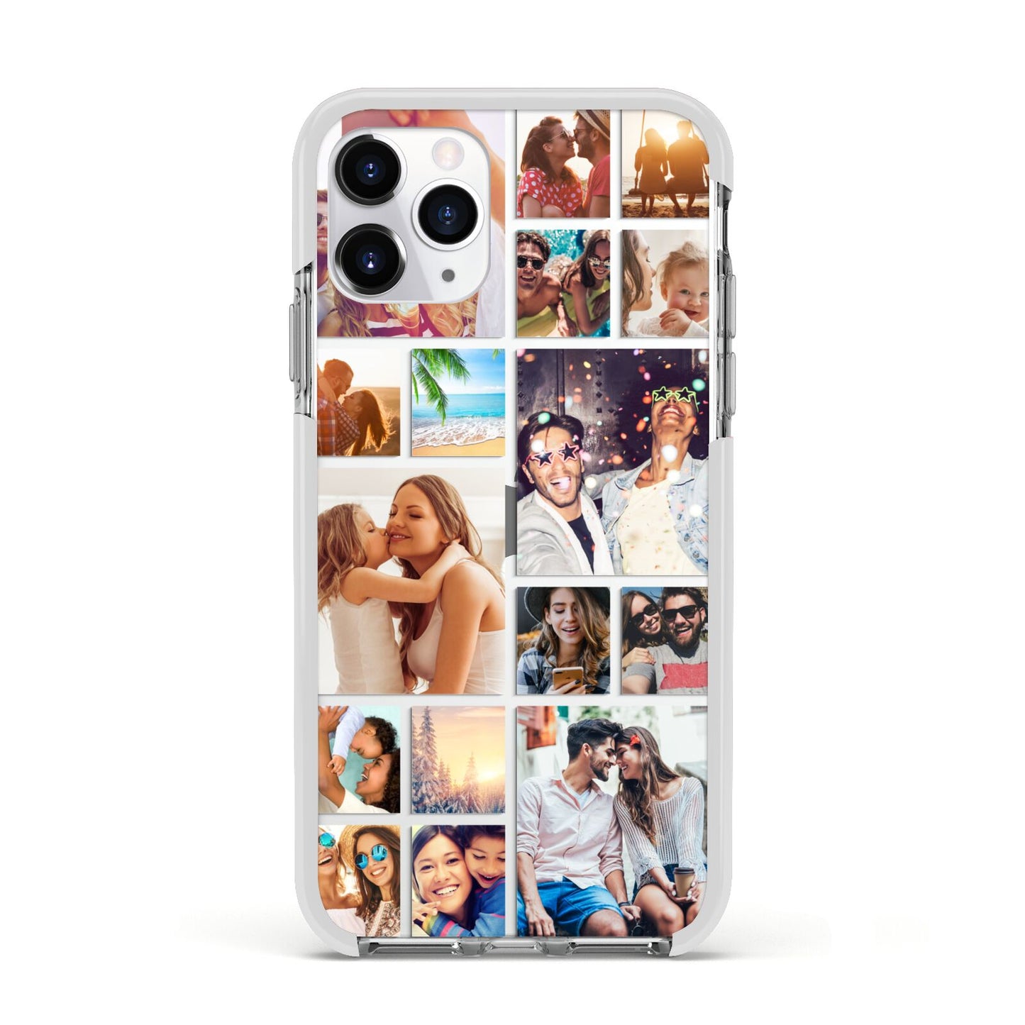 Abstract Multi Tile Photo Montage Upload Apple iPhone 11 Pro in Silver with White Impact Case