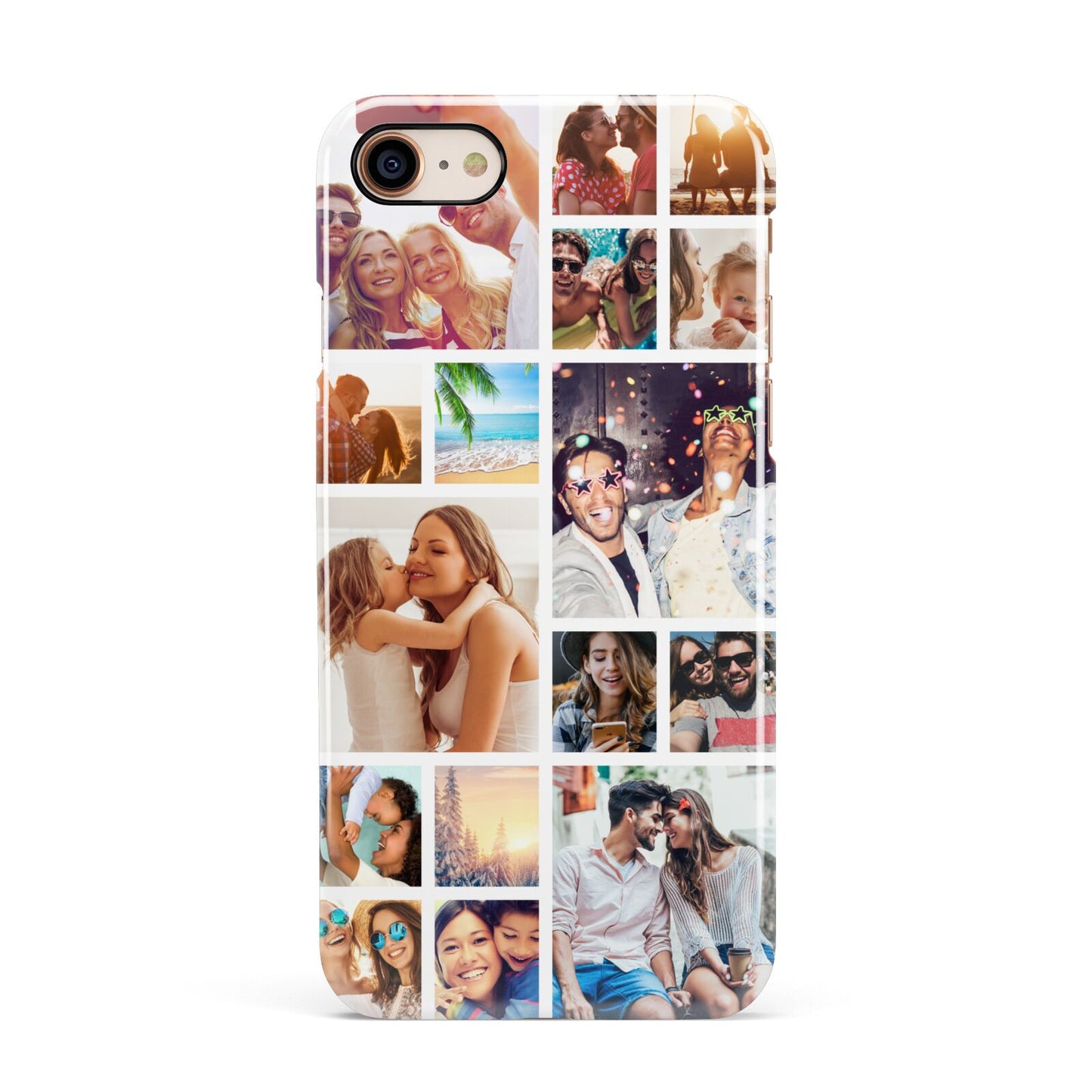 Abstract Multi Tile Photo Montage Upload Apple iPhone 7 8 3D Snap Case