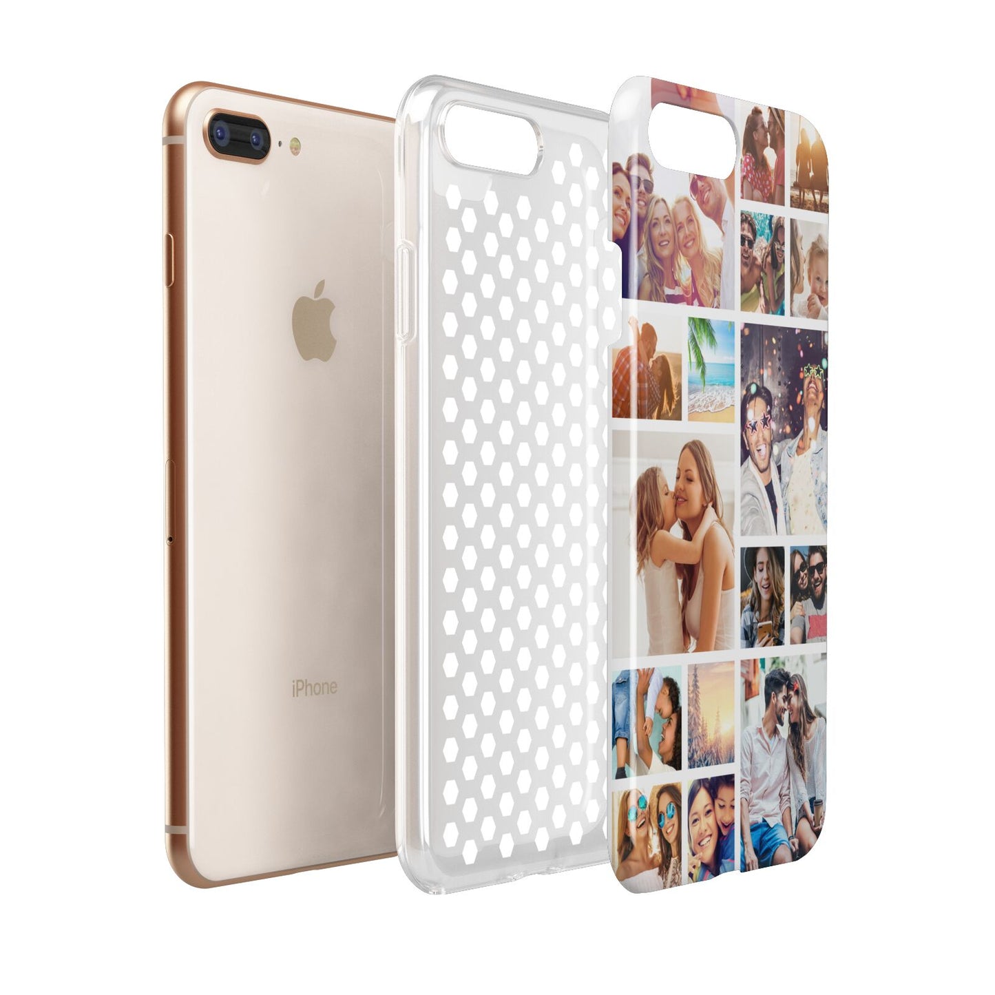 Abstract Multi Tile Photo Montage Upload Apple iPhone 7 8 Plus 3D Tough Case Expanded View