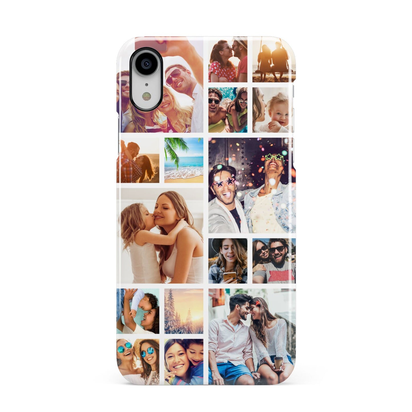 Abstract Multi Tile Photo Montage Upload Apple iPhone XR White 3D Snap Case