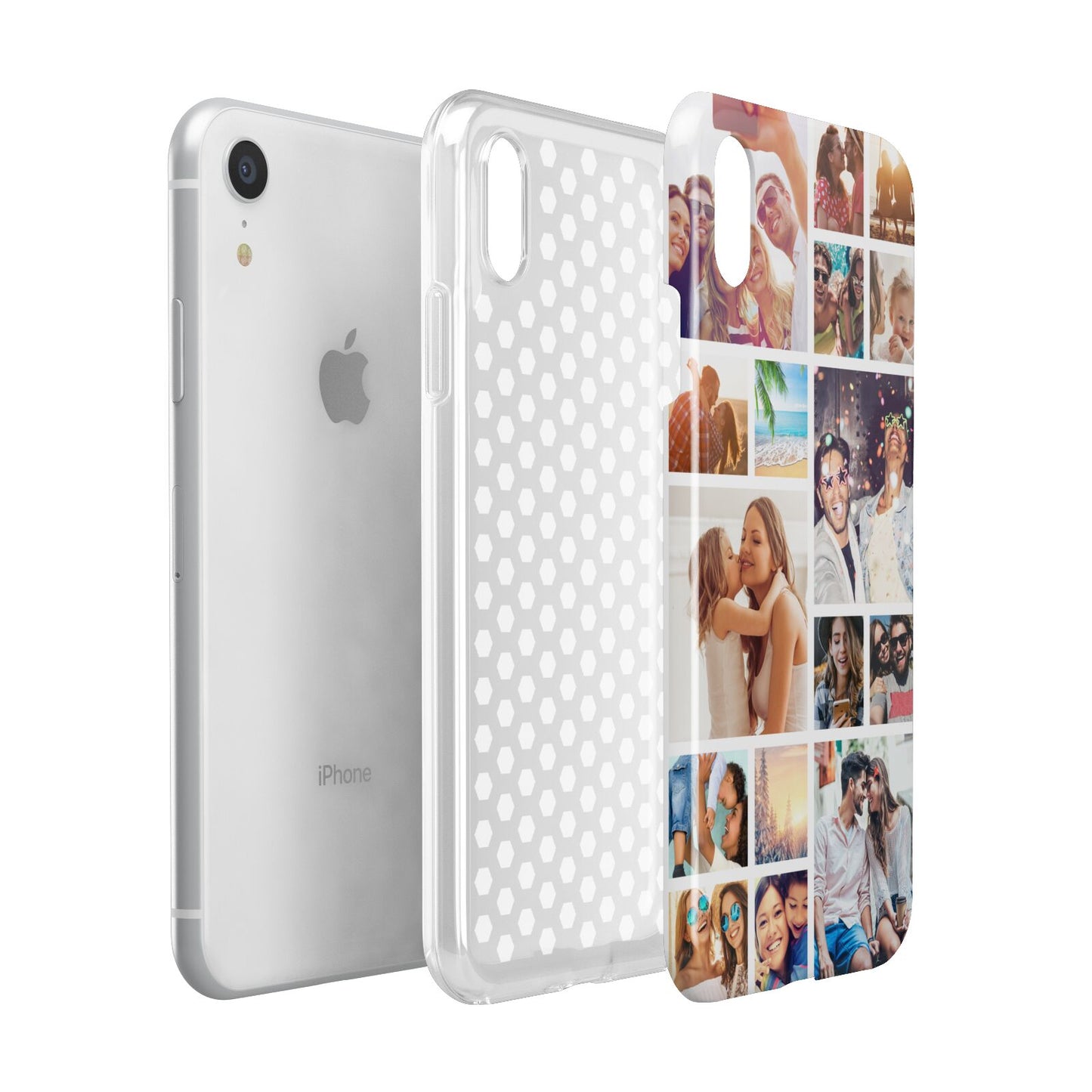 Abstract Multi Tile Photo Montage Upload Apple iPhone XR White 3D Tough Case Expanded view
