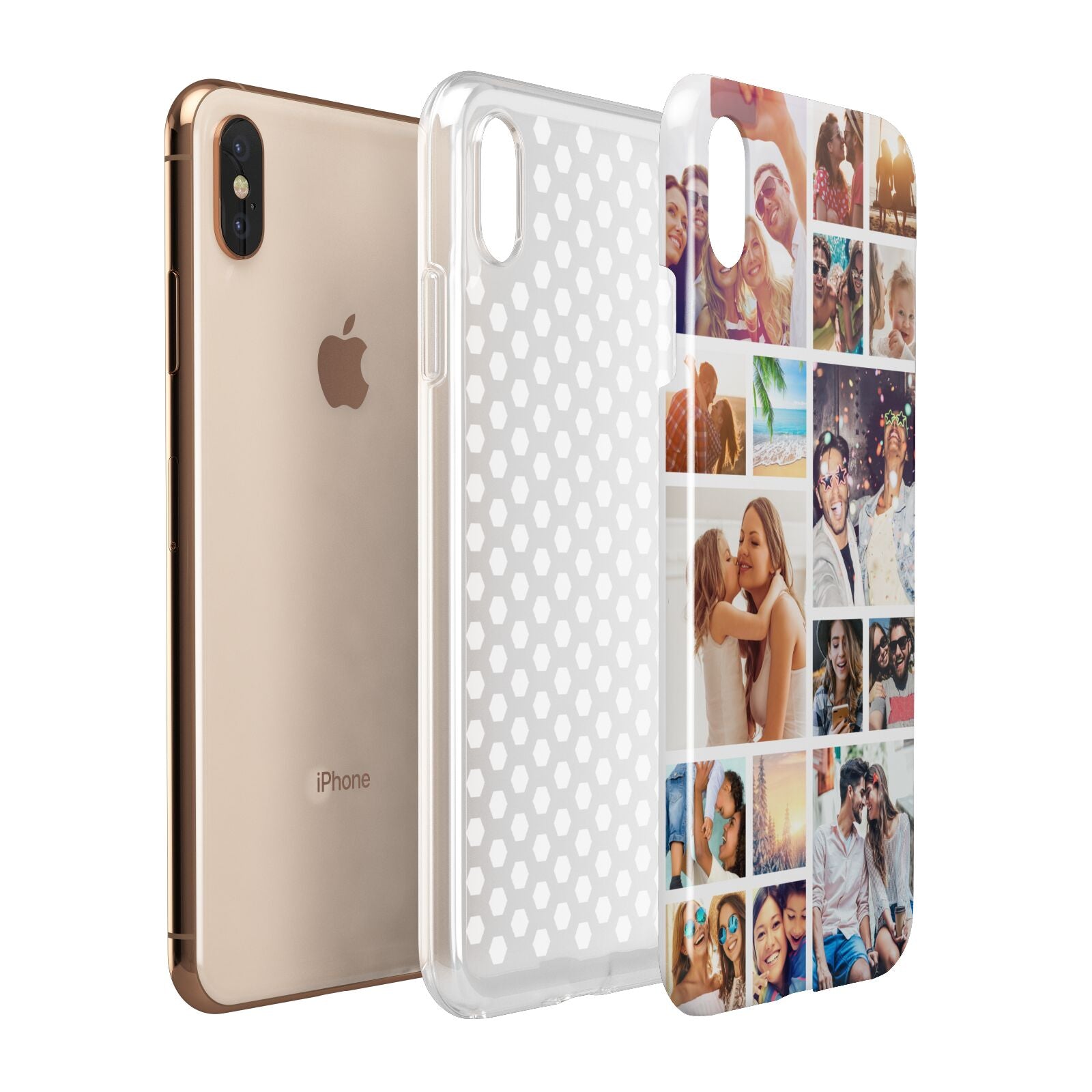 Abstract Multi Tile Photo Montage Upload Apple iPhone Xs Max 3D Tough Case Expanded View