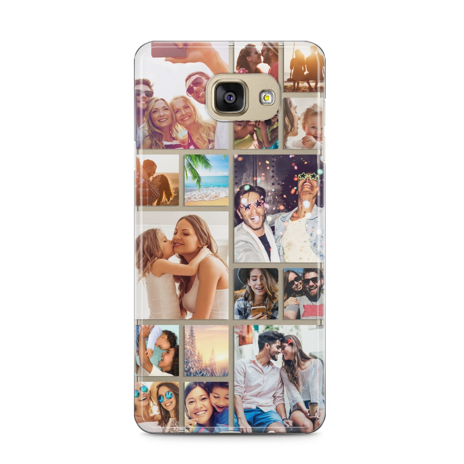 Abstract Multi Tile Photo Montage Upload Samsung Galaxy A5 2016 Case on gold phone