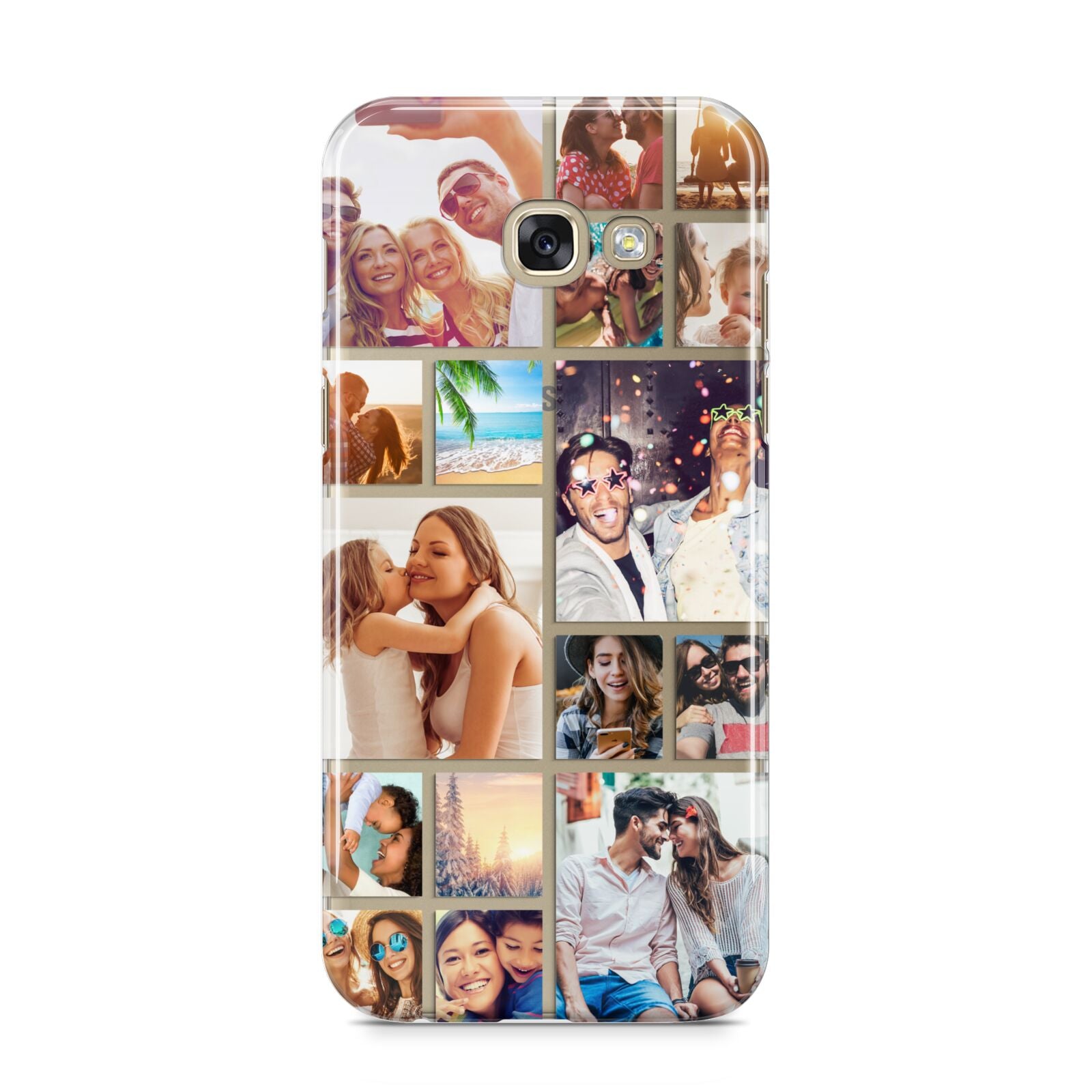 Abstract Multi Tile Photo Montage Upload Samsung Galaxy A5 2017 Case on gold phone