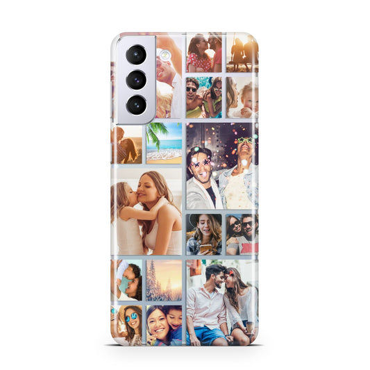 Abstract Multi Tile Photo Montage Upload Samsung S21 Plus Phone Case