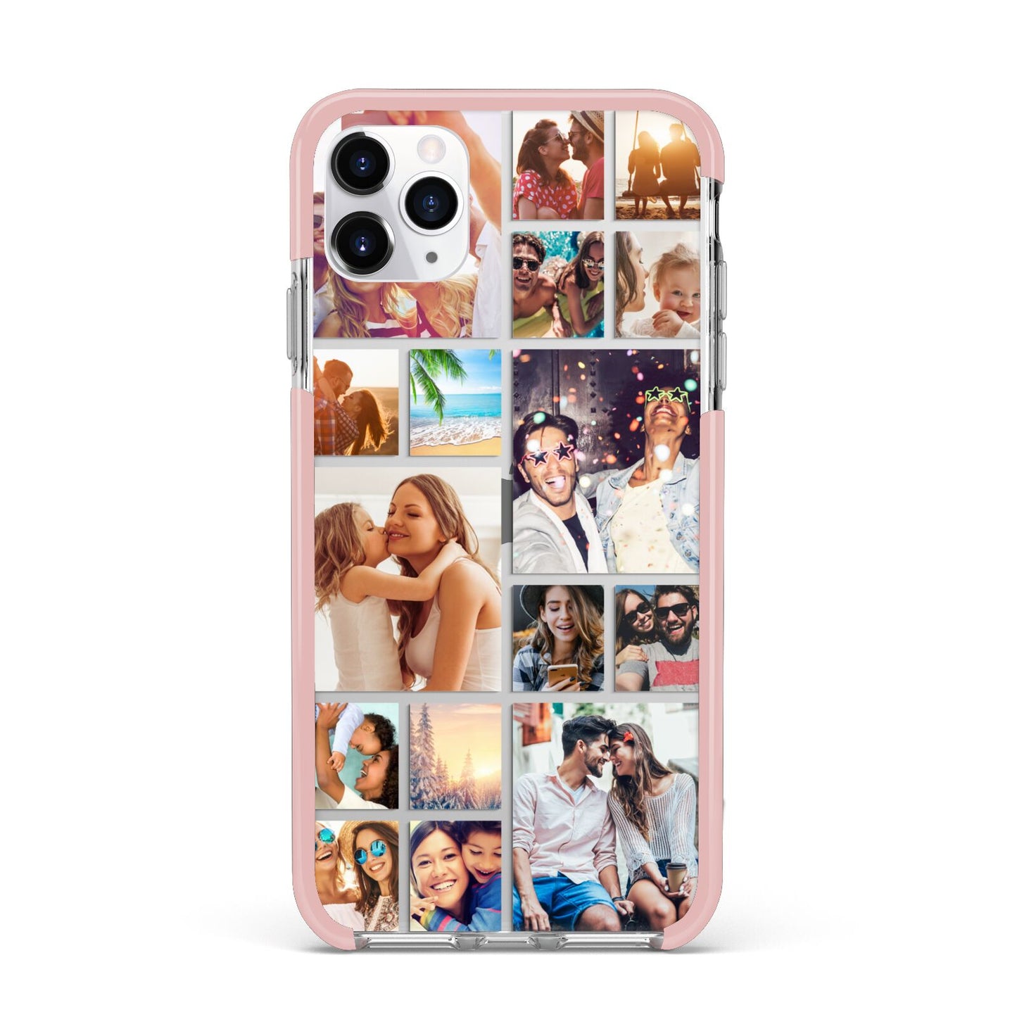 Abstract Multi Tile Photo Montage Upload iPhone 11 Pro Max Impact Pink Edge Case