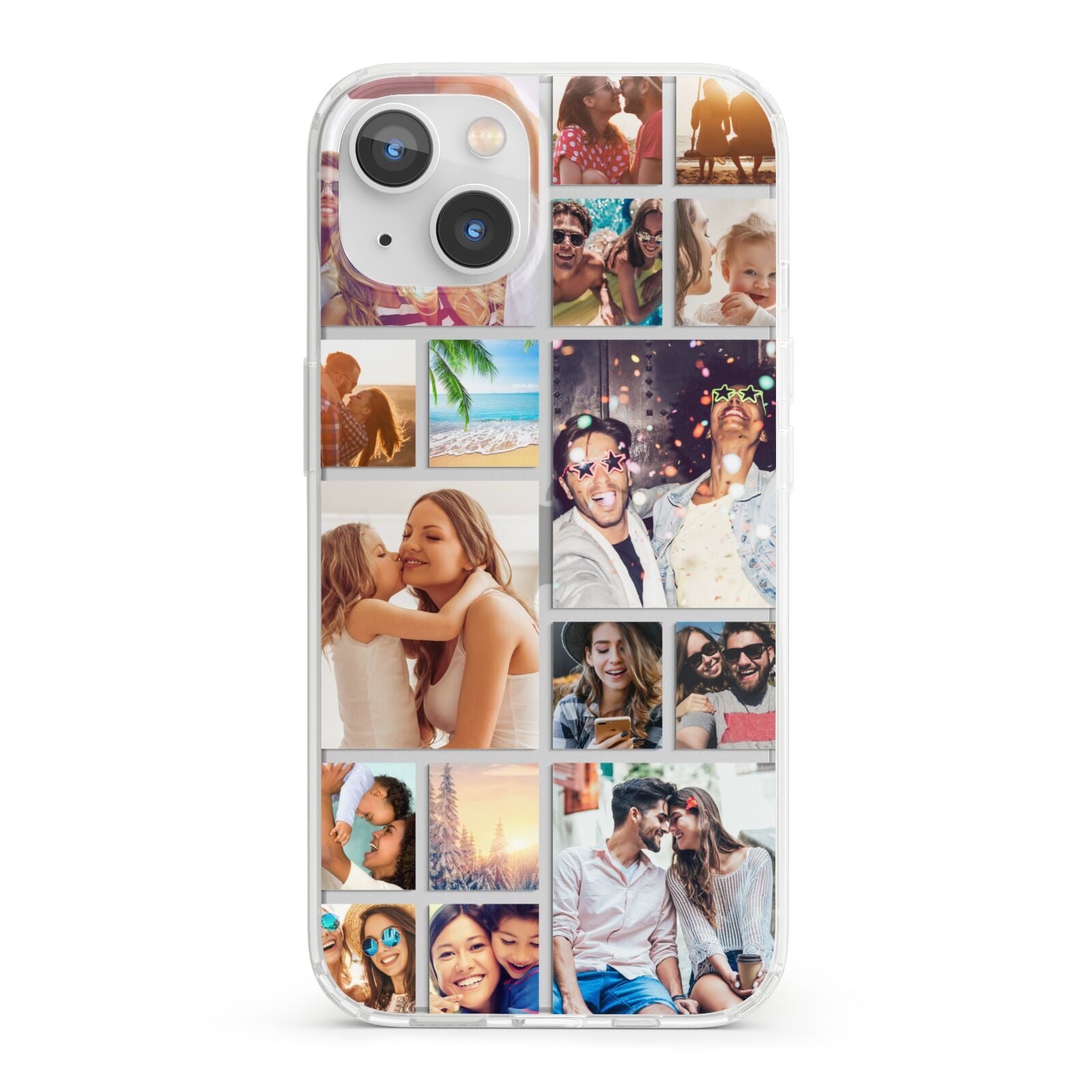 Abstract Multi Tile Photo Montage Upload iPhone 13 Clear Bumper Case