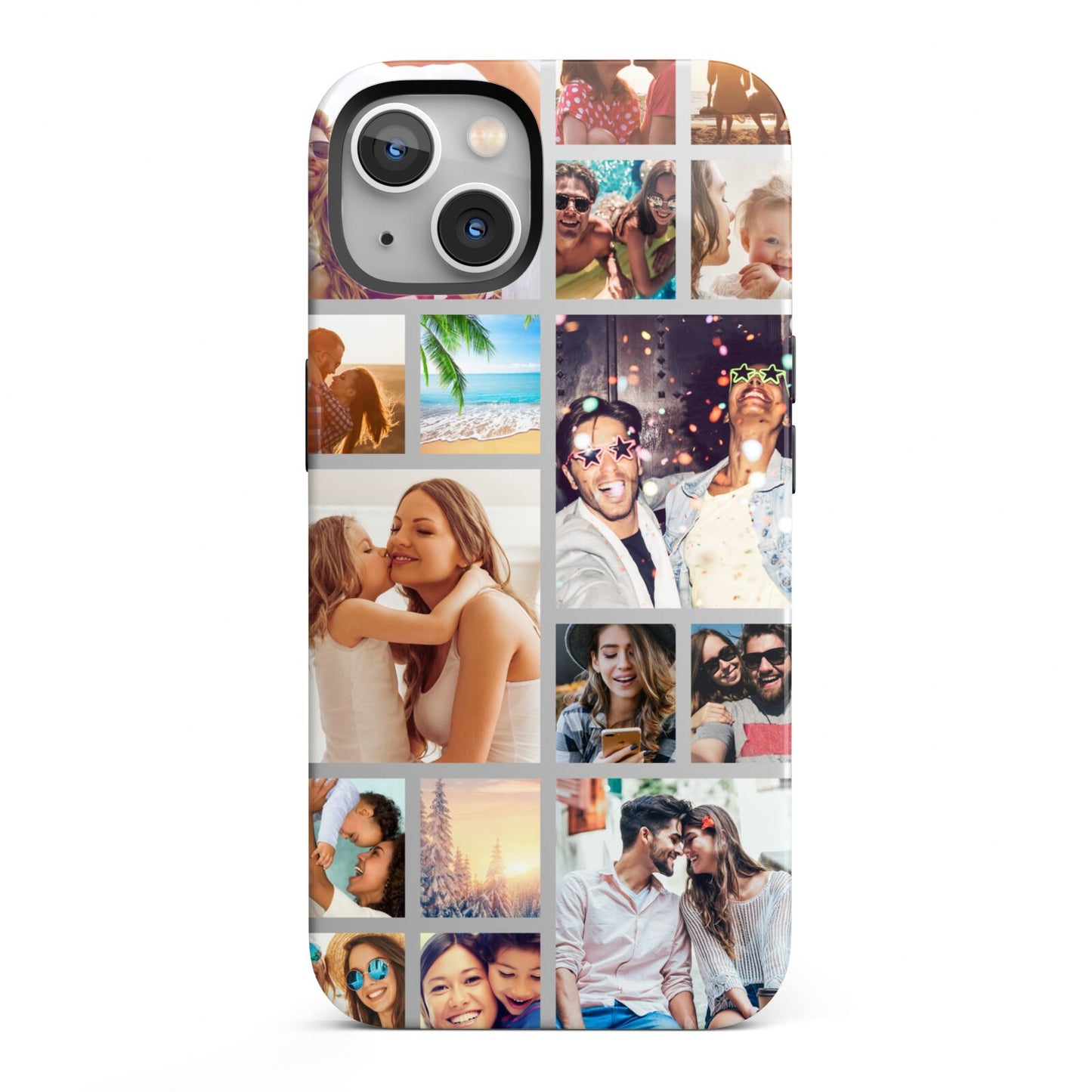 Abstract Multi Tile Photo Montage Upload iPhone 13 Full Wrap 3D Tough Case