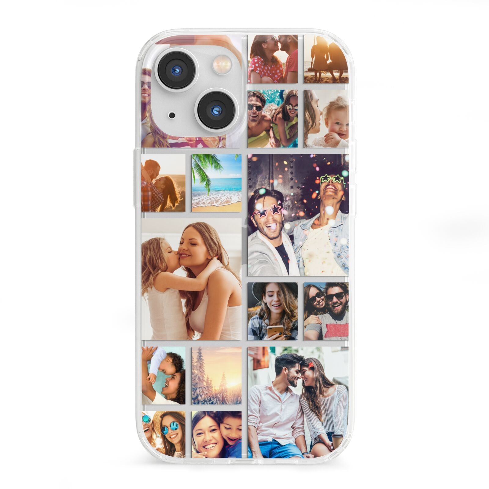 Abstract Multi Tile Photo Montage Upload iPhone 13 Mini Clear Bumper Case