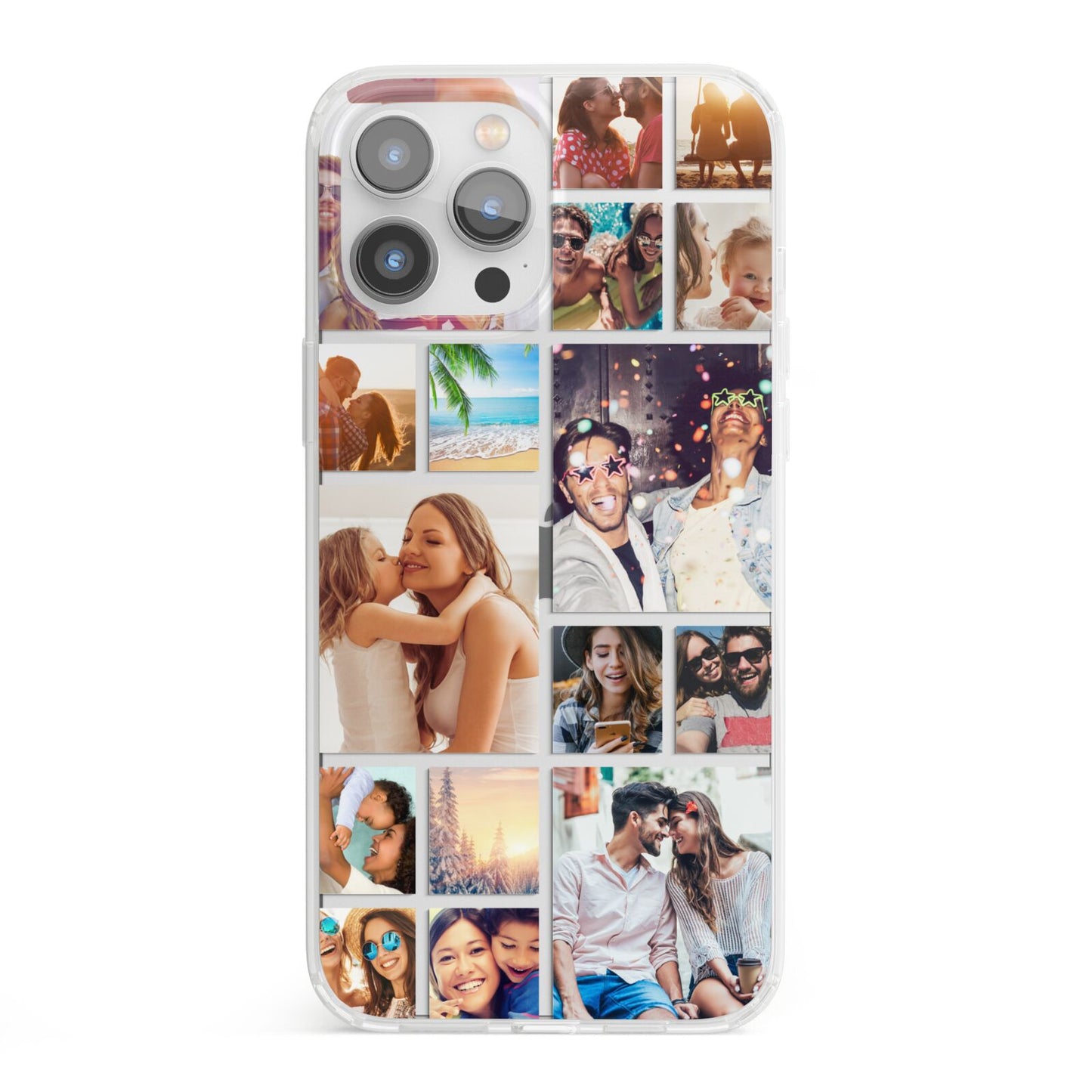 Abstract Multi Tile Photo Montage Upload iPhone 13 Pro Max Clear Bumper Case