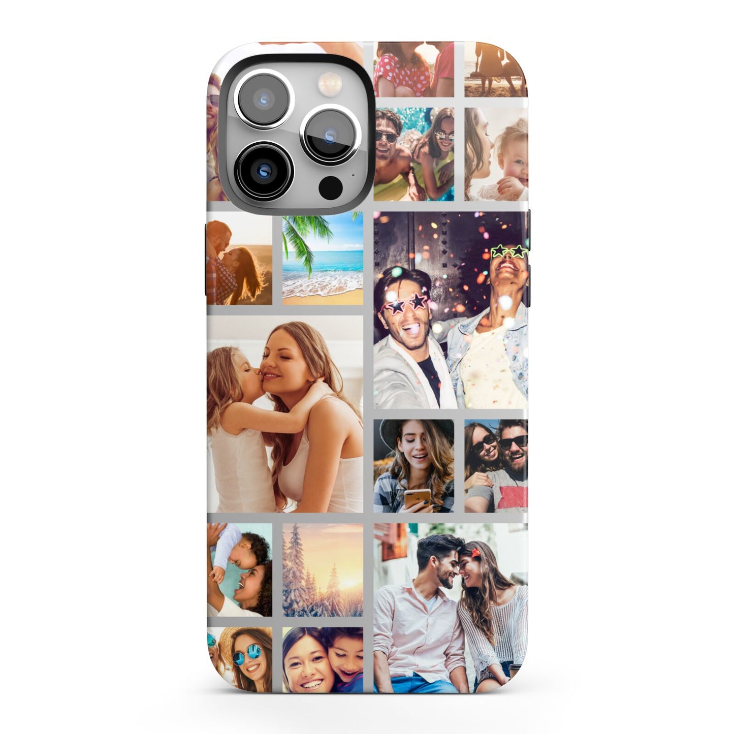 Abstract Multi Tile Photo Montage Upload iPhone 13 Pro Max Full Wrap 3D Tough Case