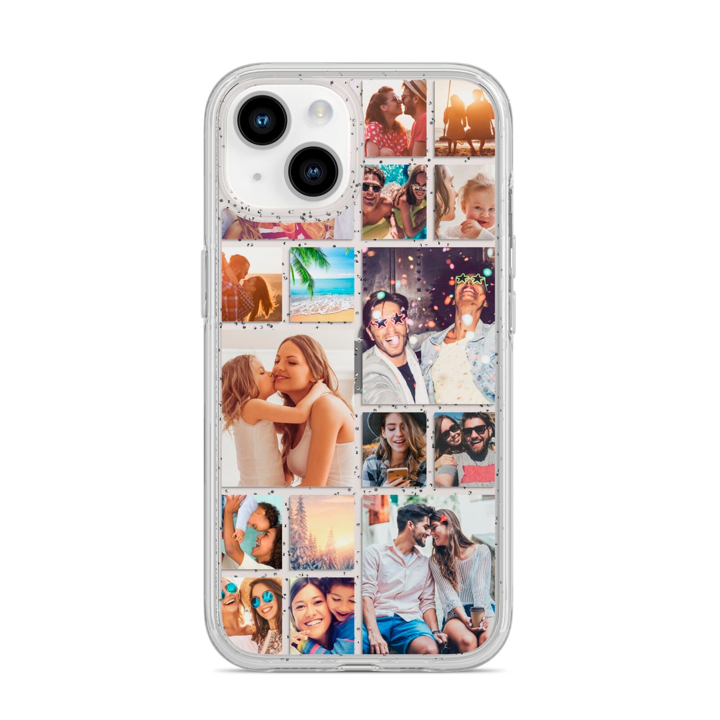 Abstract Multi Tile Photo Montage Upload iPhone 14 Glitter Tough Case Starlight