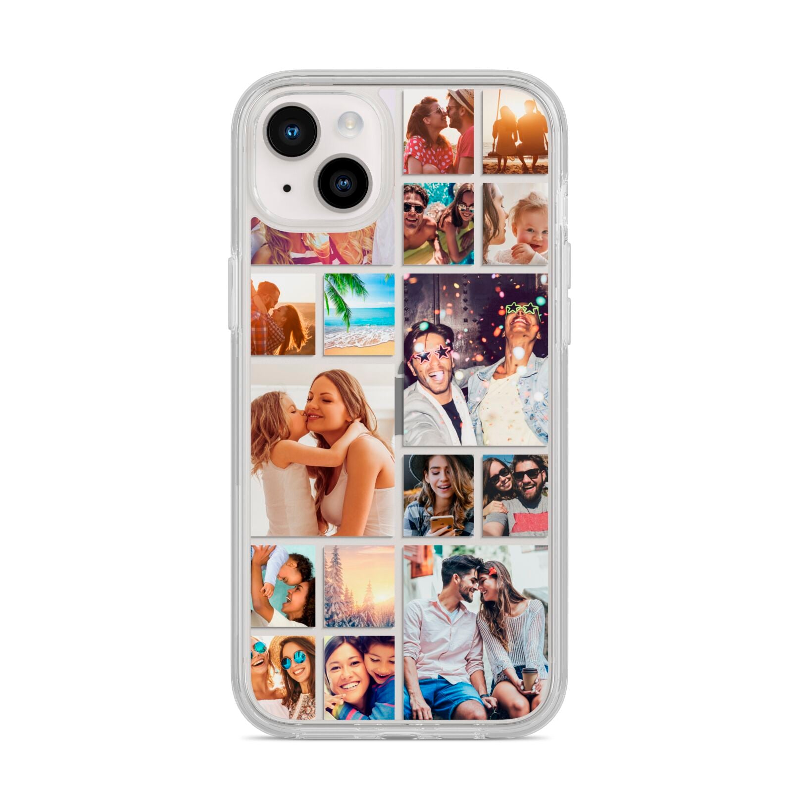 Abstract Multi Tile Photo Montage Upload iPhone 14 Plus Clear Tough Case Starlight