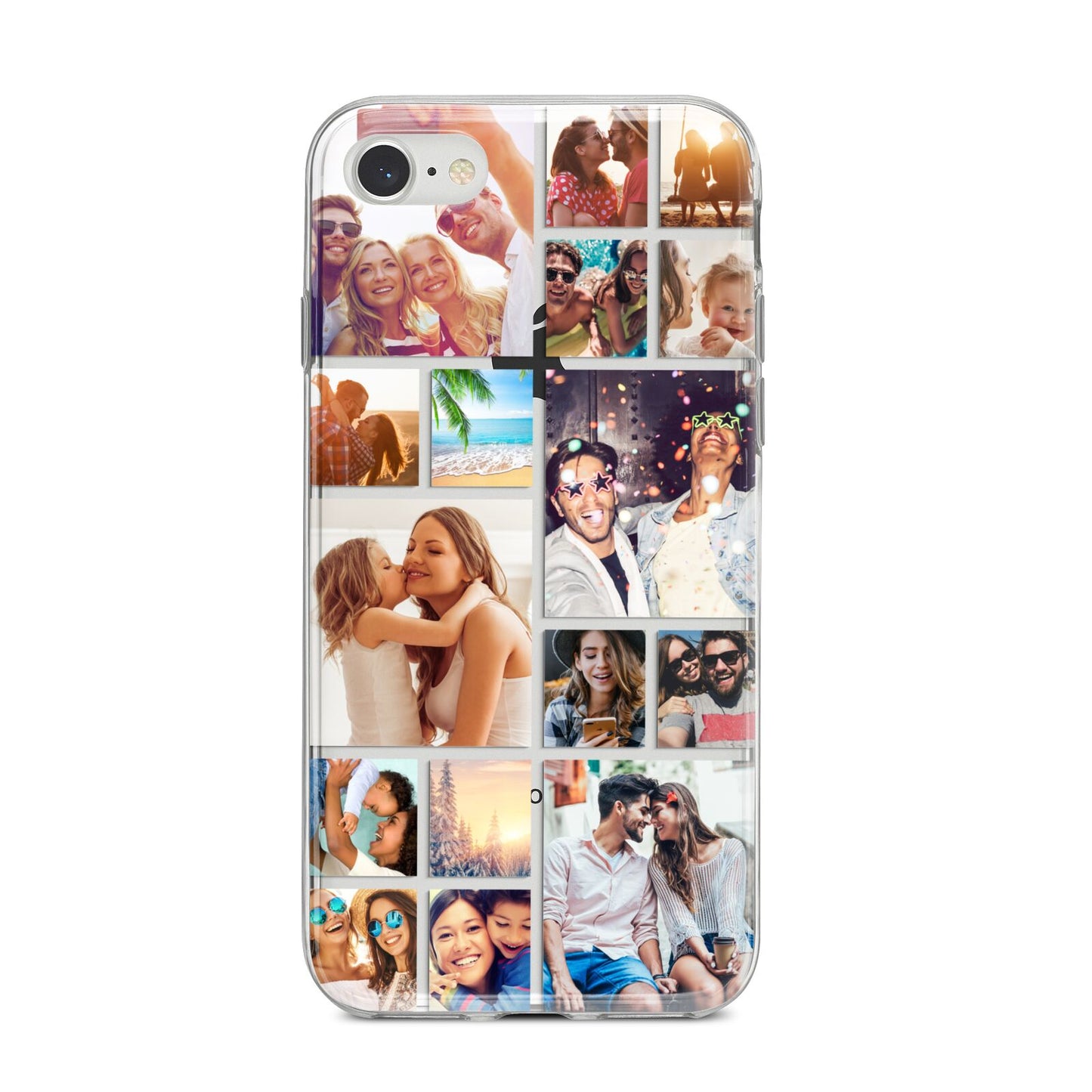 Abstract Multi Tile Photo Montage Upload iPhone 8 Bumper Case on Silver iPhone