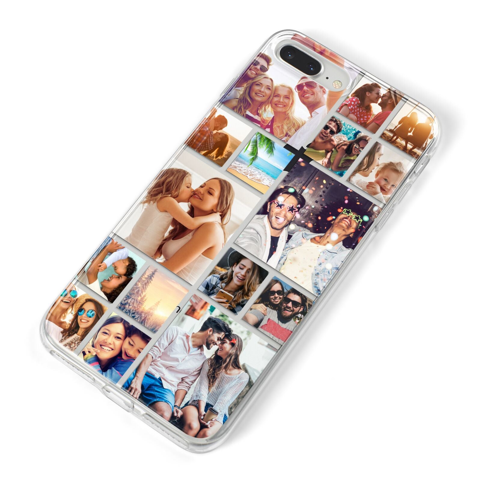 Abstract Multi Tile Photo Montage Upload iPhone 8 Plus Bumper Case on Silver iPhone Alternative Image