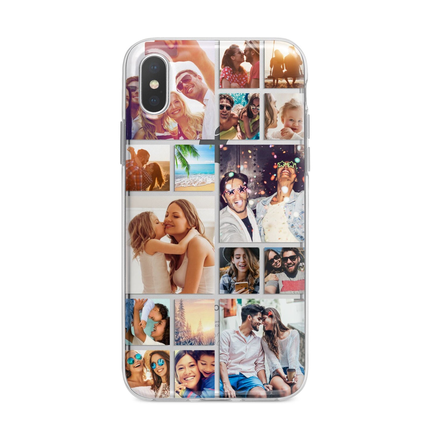 Abstract Multi Tile Photo Montage Upload iPhone X Bumper Case on Silver iPhone Alternative Image 1