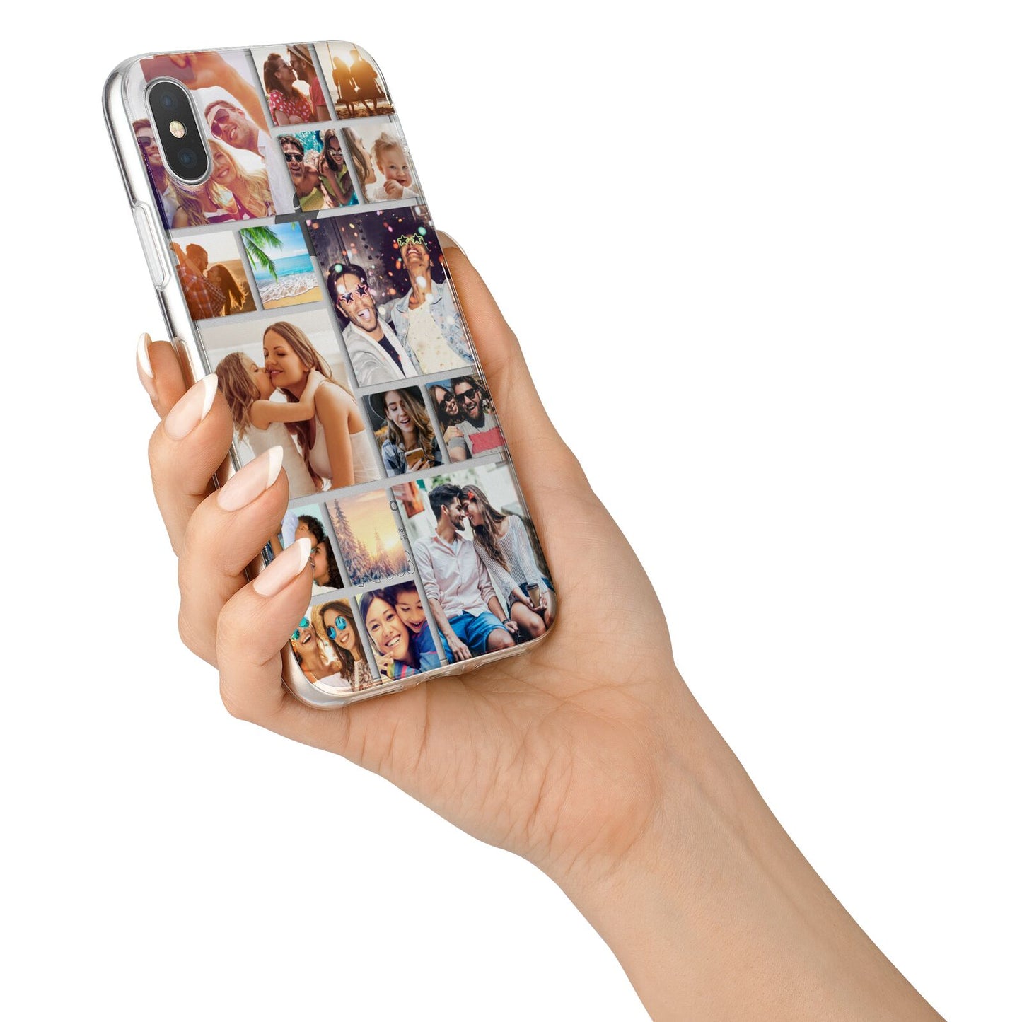 Abstract Multi Tile Photo Montage Upload iPhone X Bumper Case on Silver iPhone Alternative Image 2