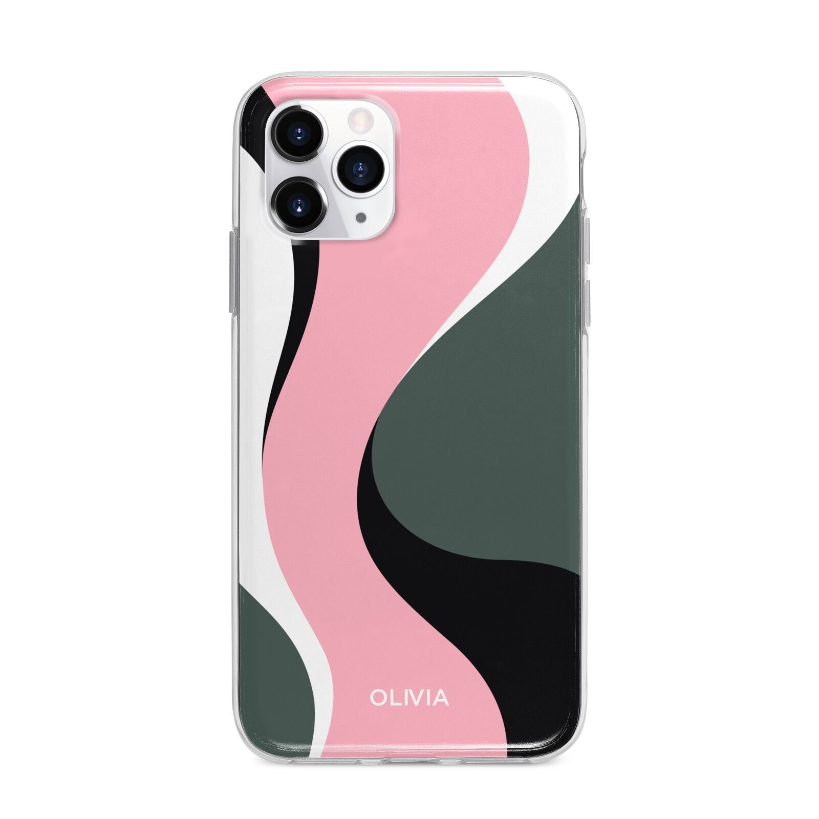 Abstract Name Apple iPhone 11 Pro in Silver with Bumper Case