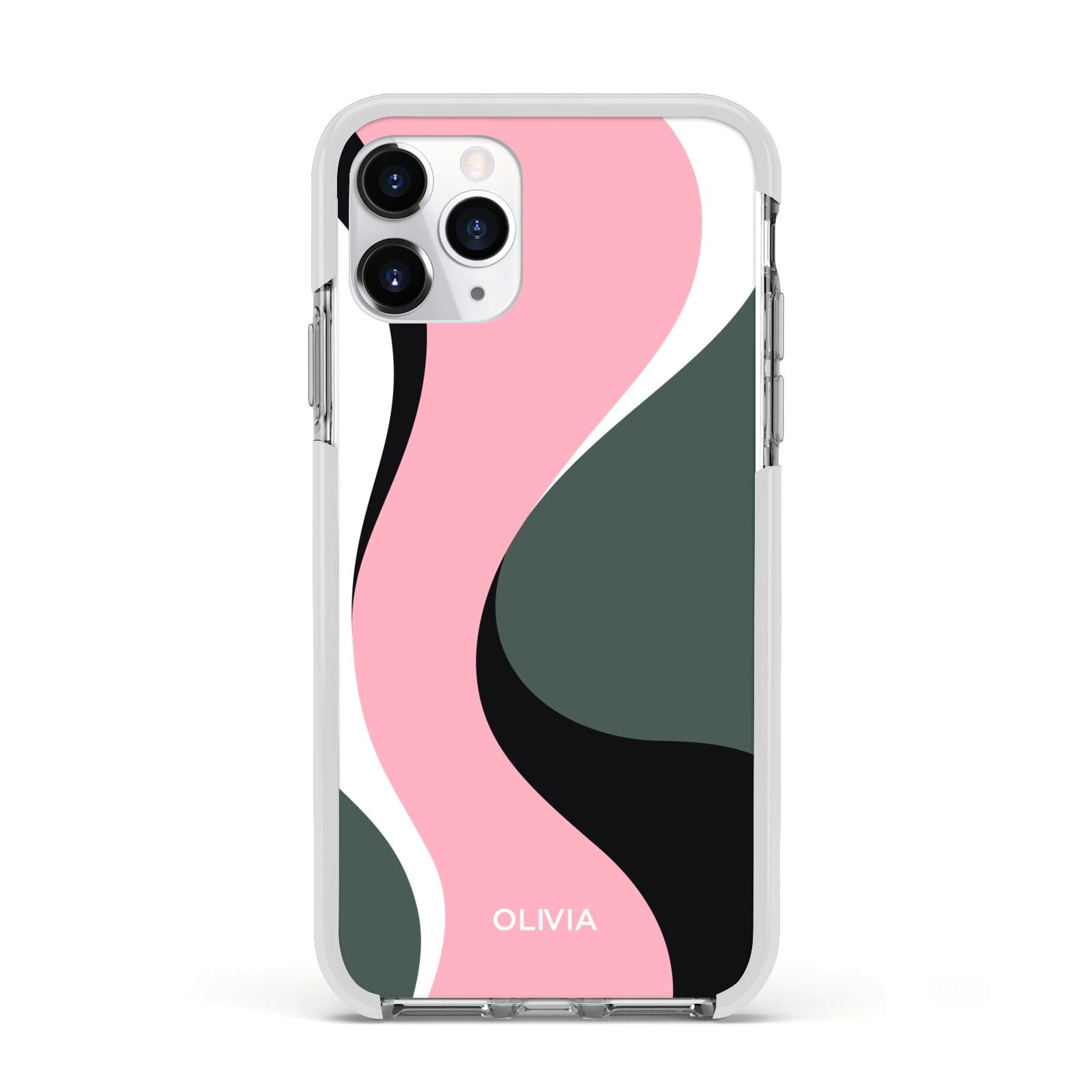 Abstract Name Apple iPhone 11 Pro in Silver with White Impact Case