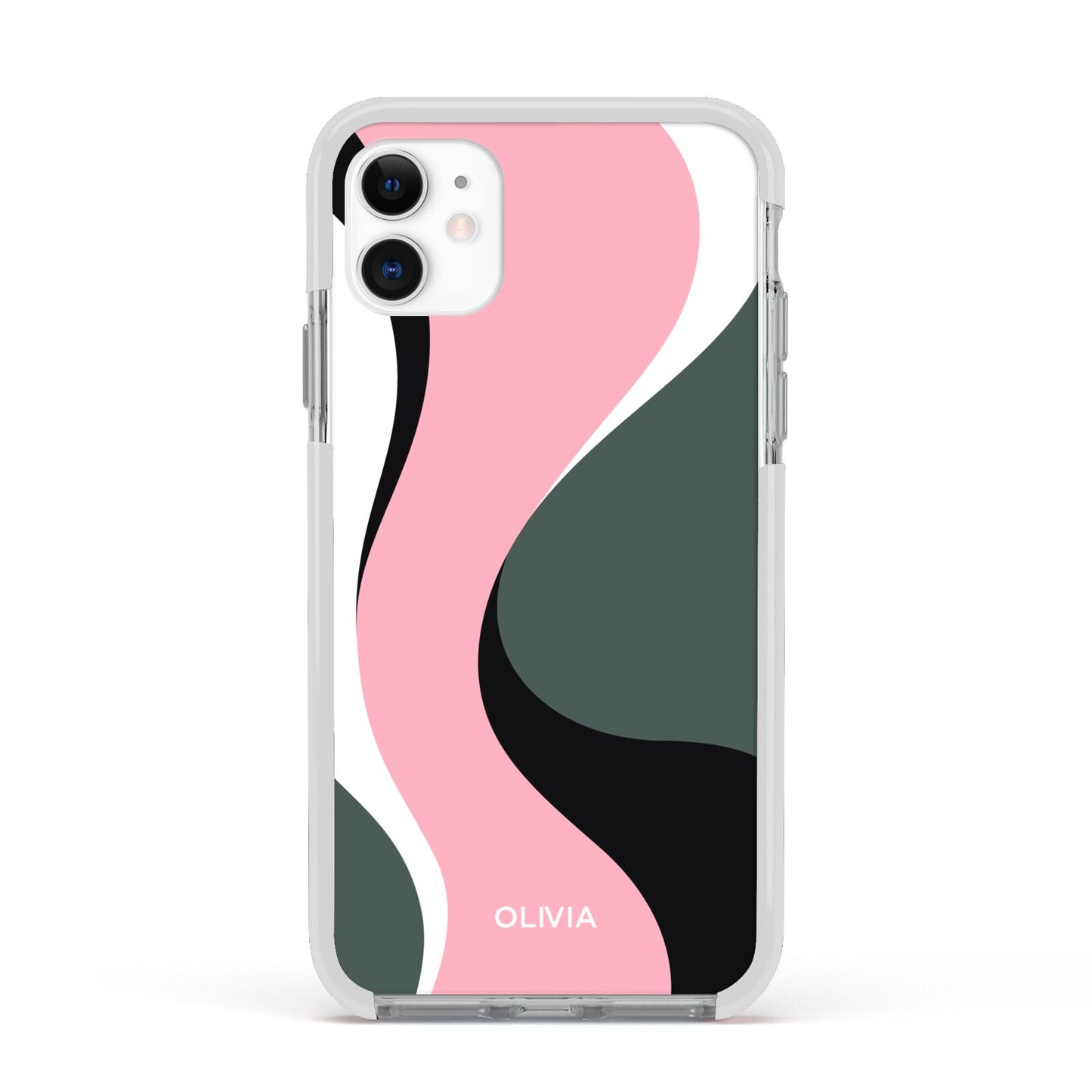Abstract Name Apple iPhone 11 in White with White Impact Case