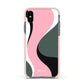 Abstract Name Apple iPhone Xs Impact Case Pink Edge on Black Phone