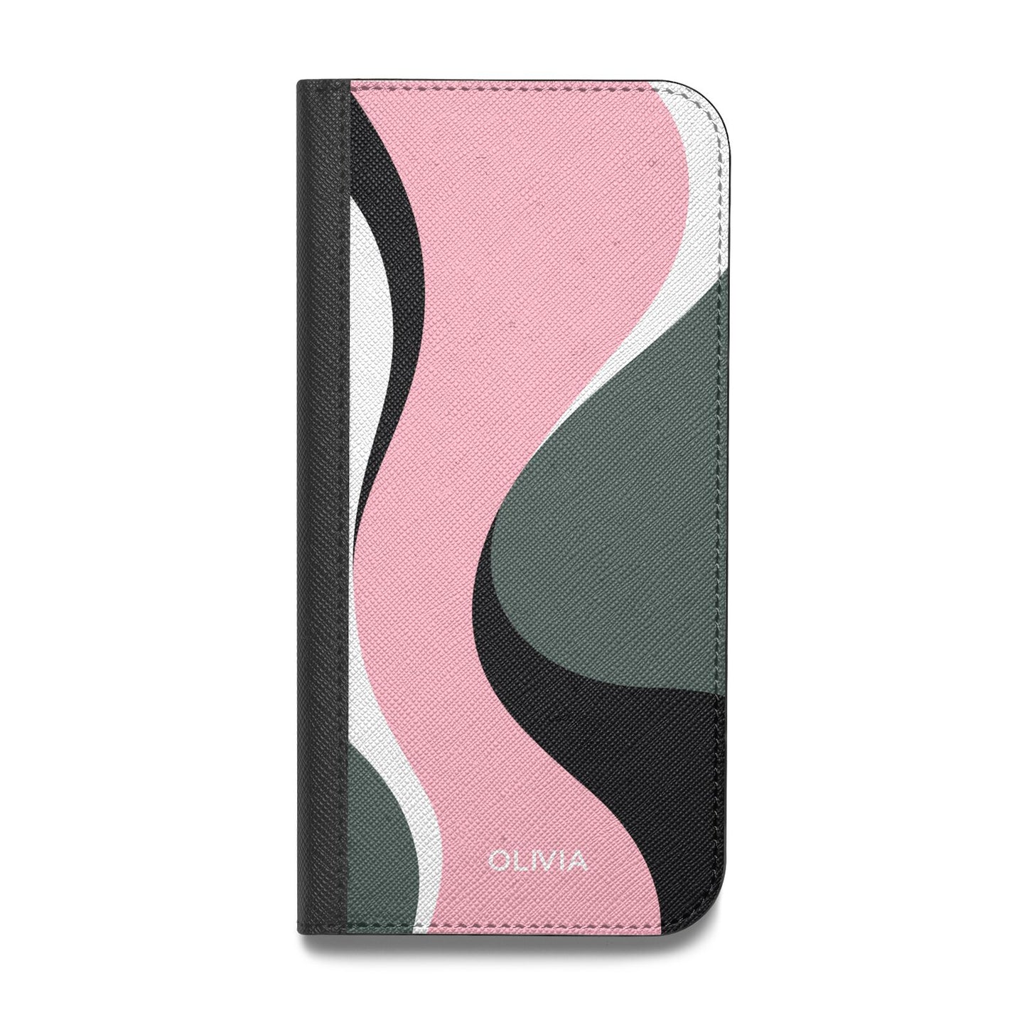 Abstract Name Vegan Leather Flip Samsung Case