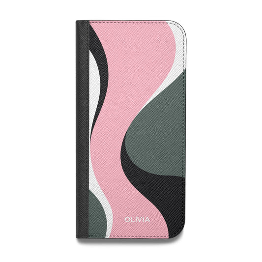 Abstract Name Vegan Leather Flip Samsung Case