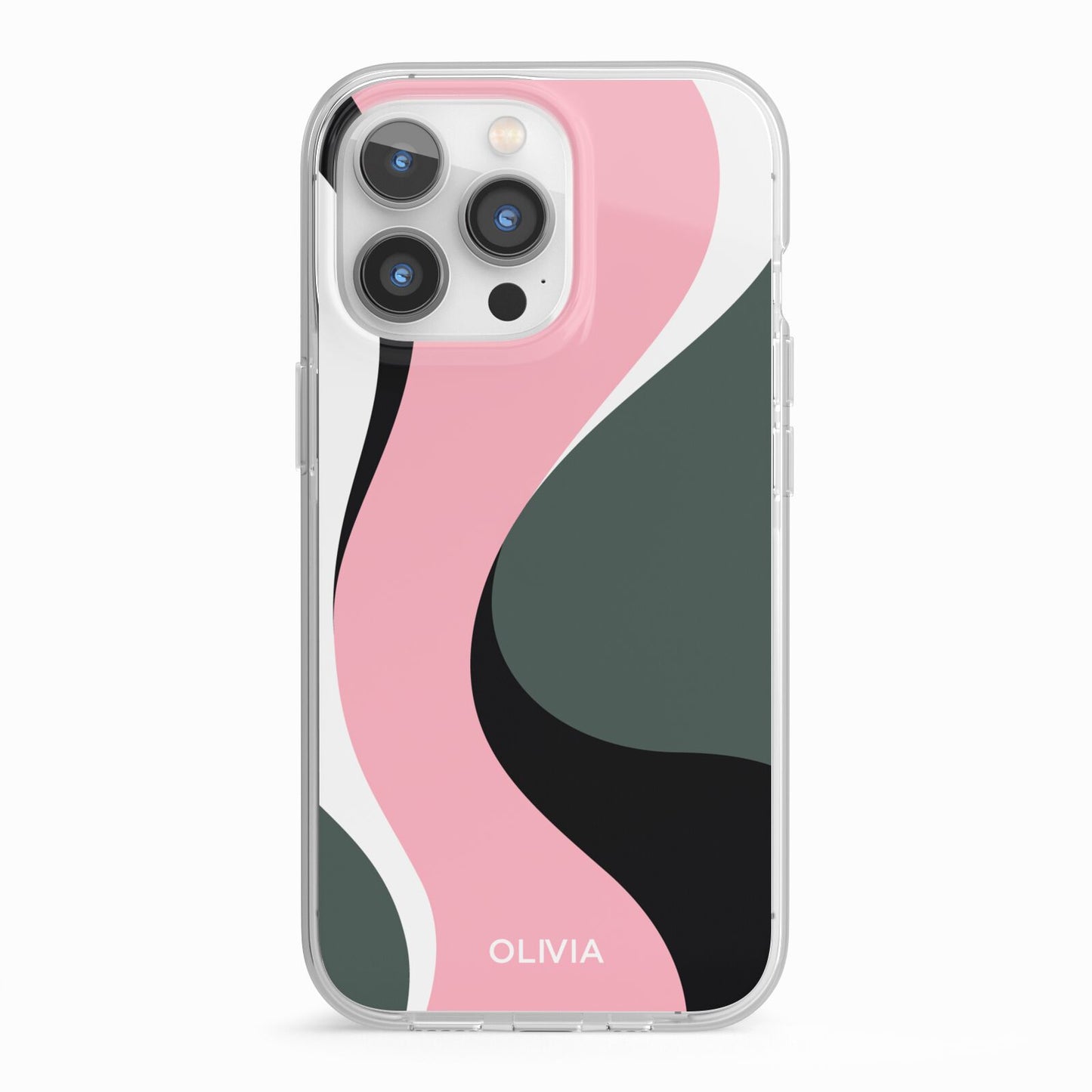 Abstract Name iPhone 13 Pro TPU Impact Case with White Edges