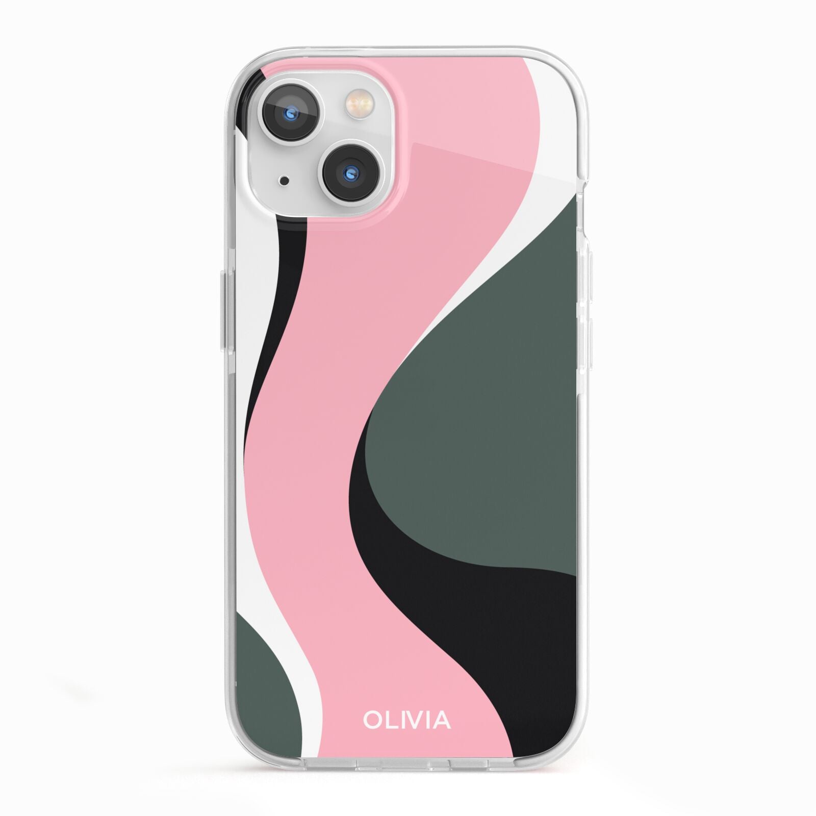 Abstract Name iPhone 13 TPU Impact Case with White Edges