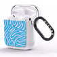 Abstract Ocean Pattern AirPods Clear Case Side Image