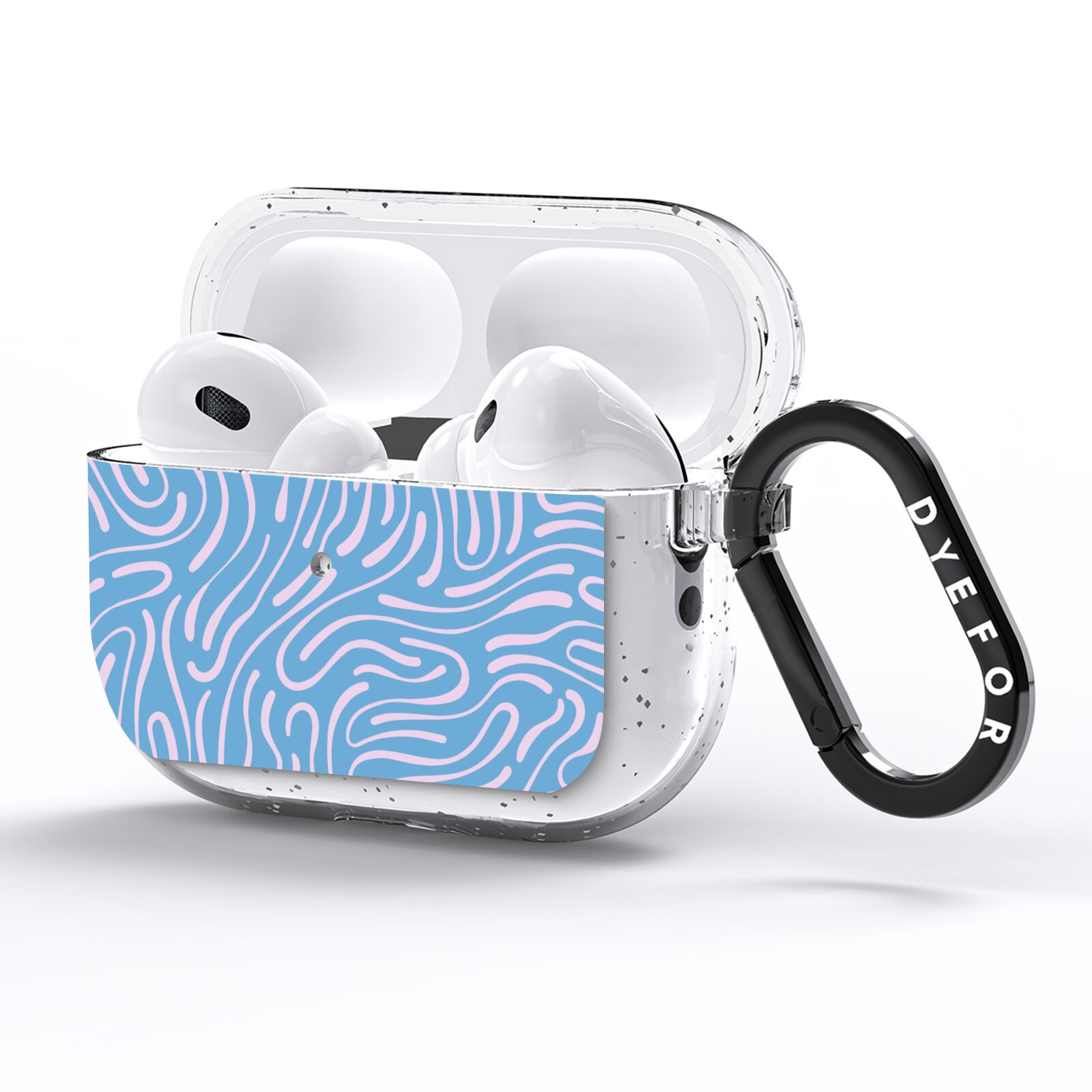 Abstract Ocean Pattern AirPods Pro Glitter Case Side Image