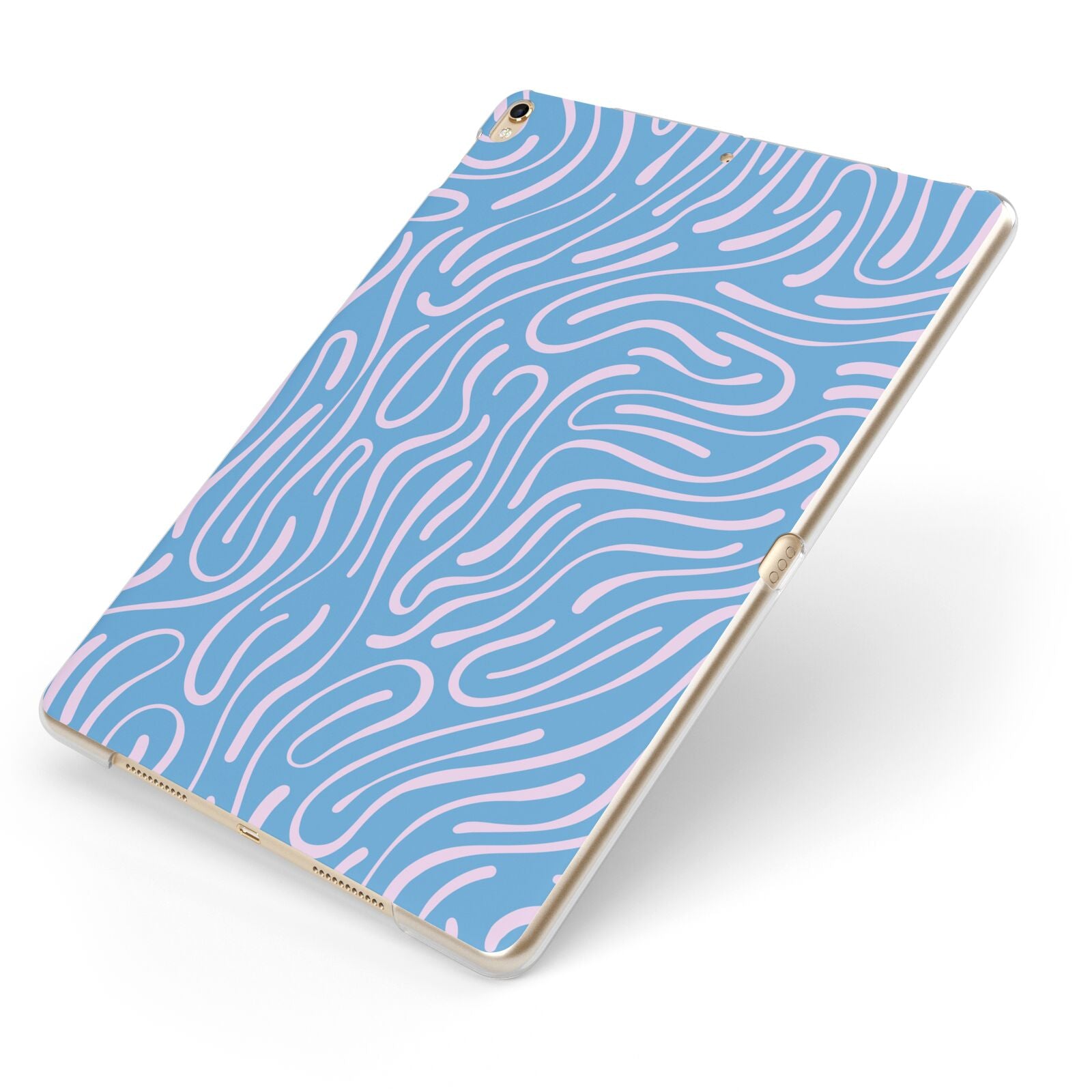 Abstract Ocean Pattern Apple iPad Case on Gold iPad Side View